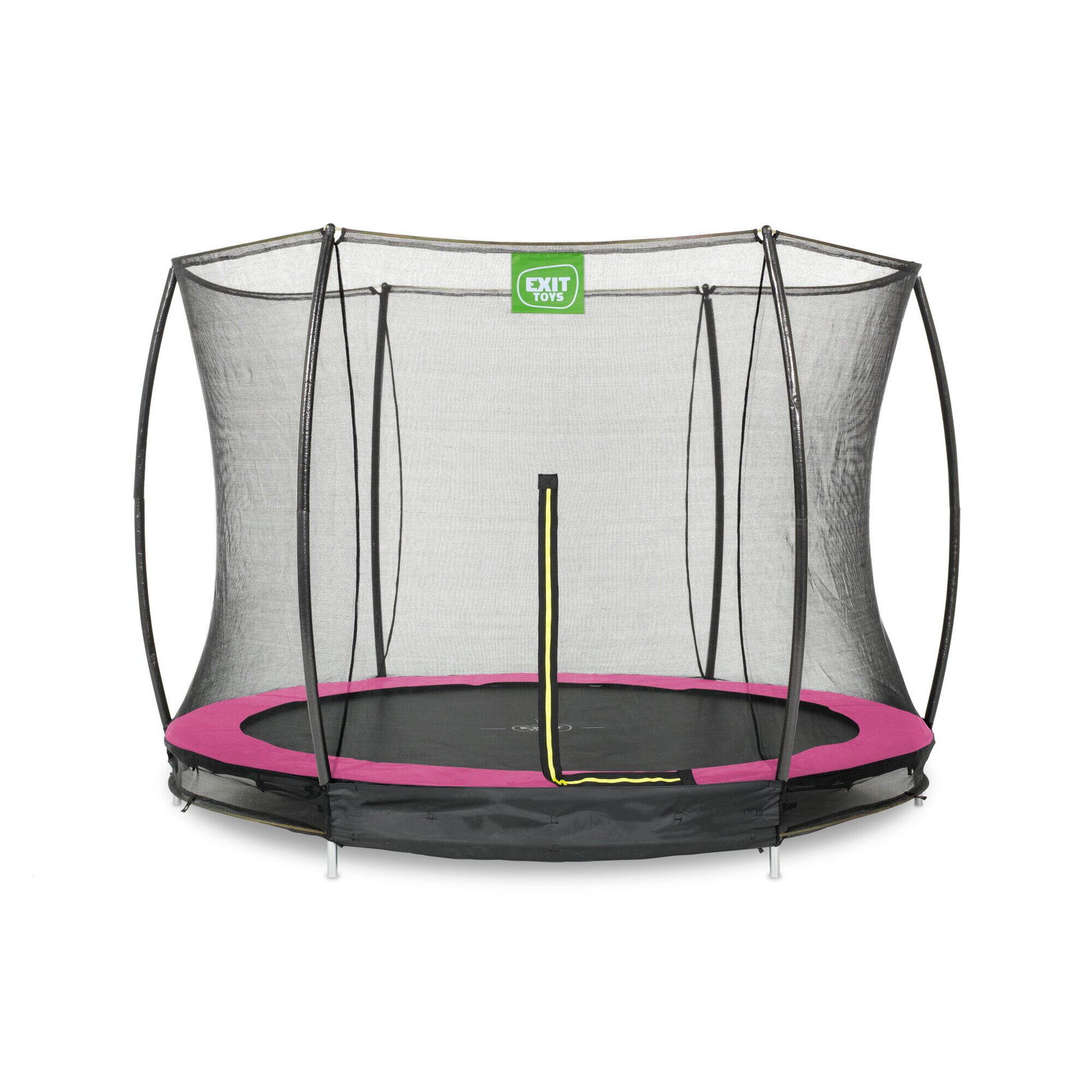 Exit Trampolina naziemna Silhouette ø244cm z siatką zabezpieczającą różowa