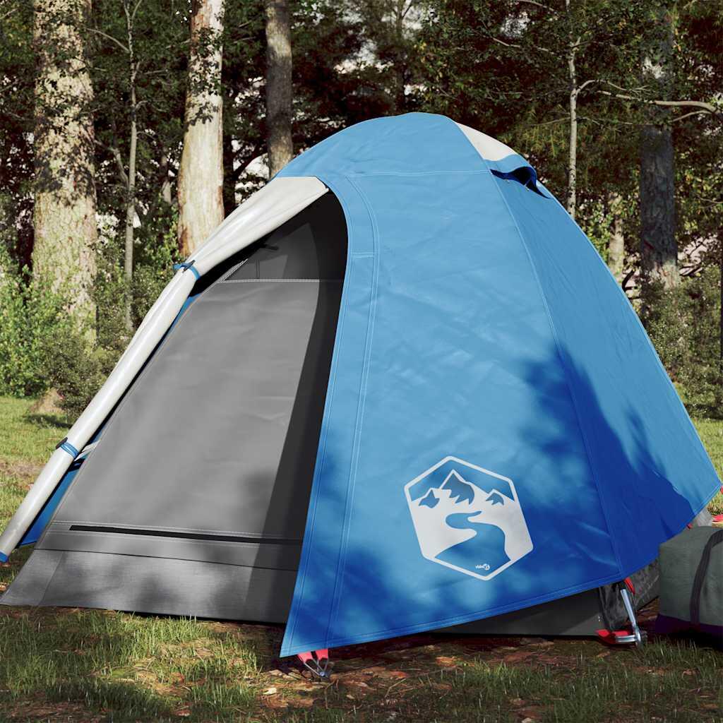 vidaXL Namiot kempingowy, 2-os., niebieski, 254x135x112 cm, tafta 185T