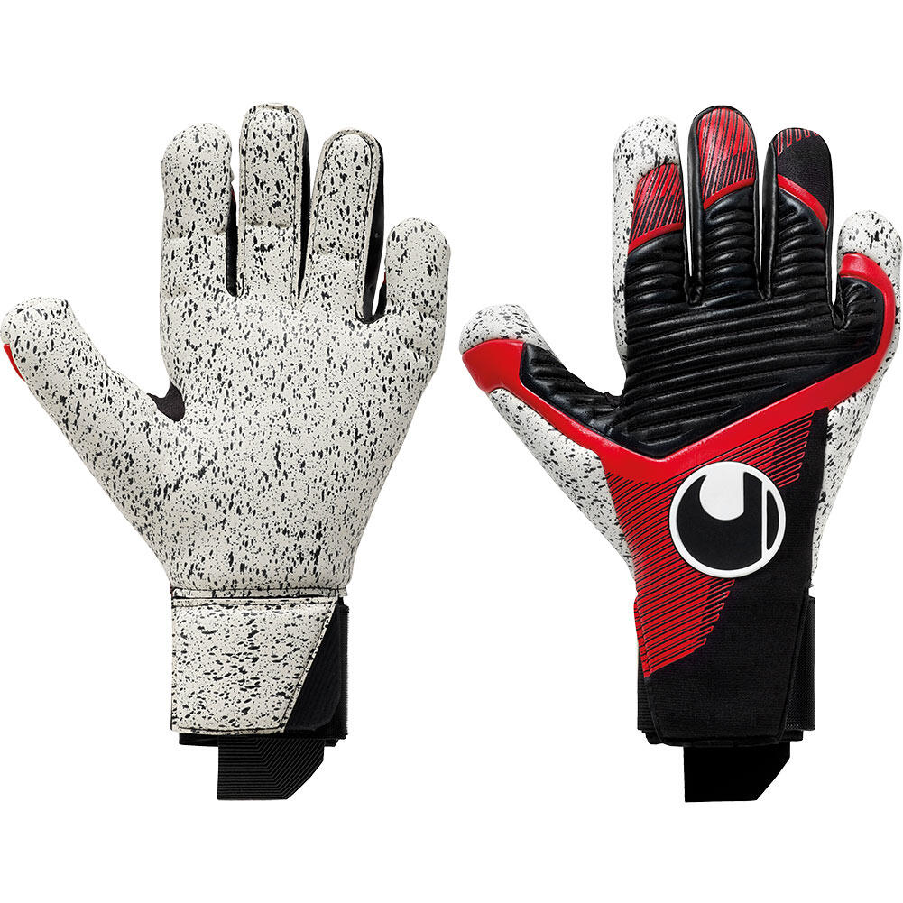 Rękawice bramkarskie uhlsport Powerline Supergrip+ czarne/czerwone/białe