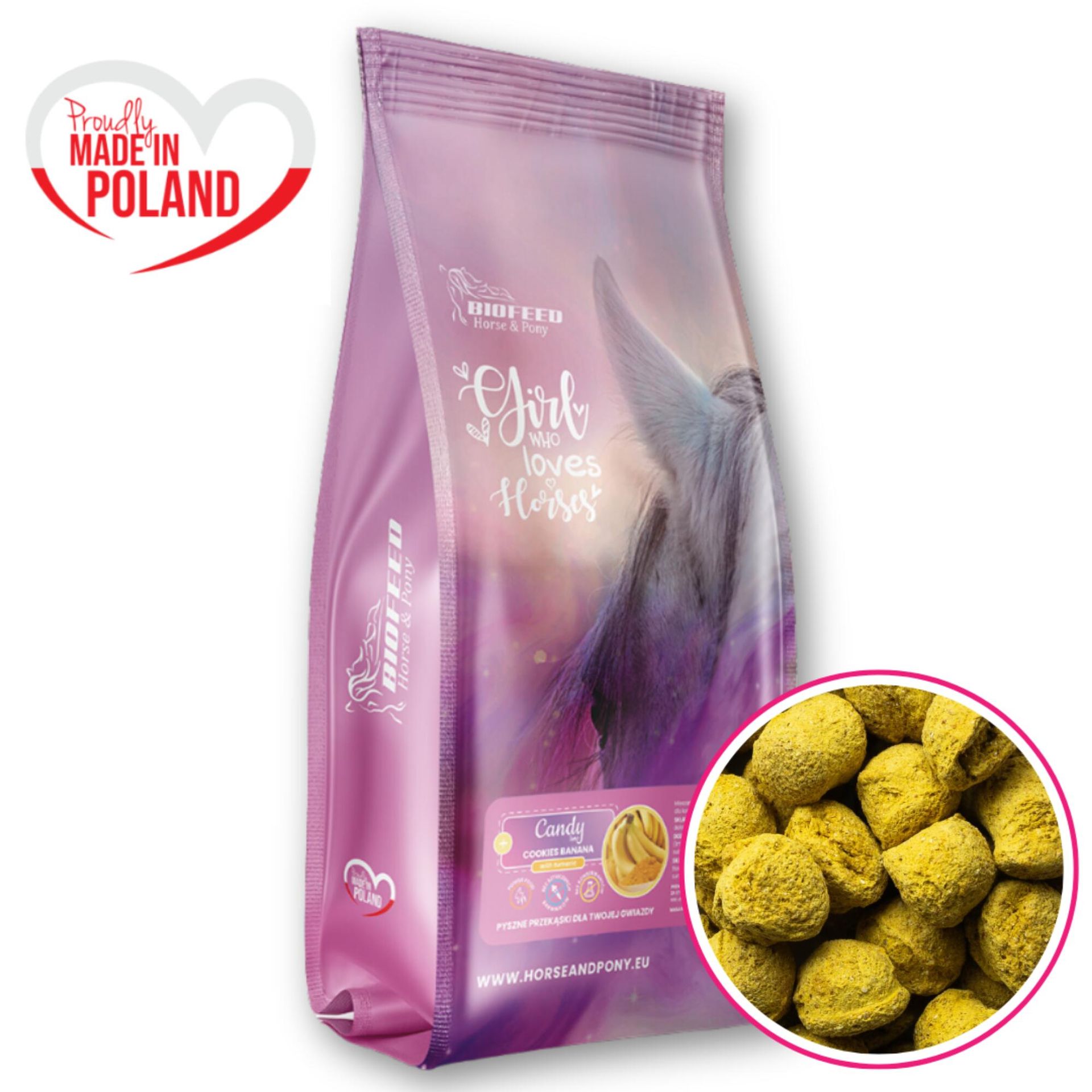 Cukierki dla konia Candy Cookies Banana with turmeric Biofeed 900g