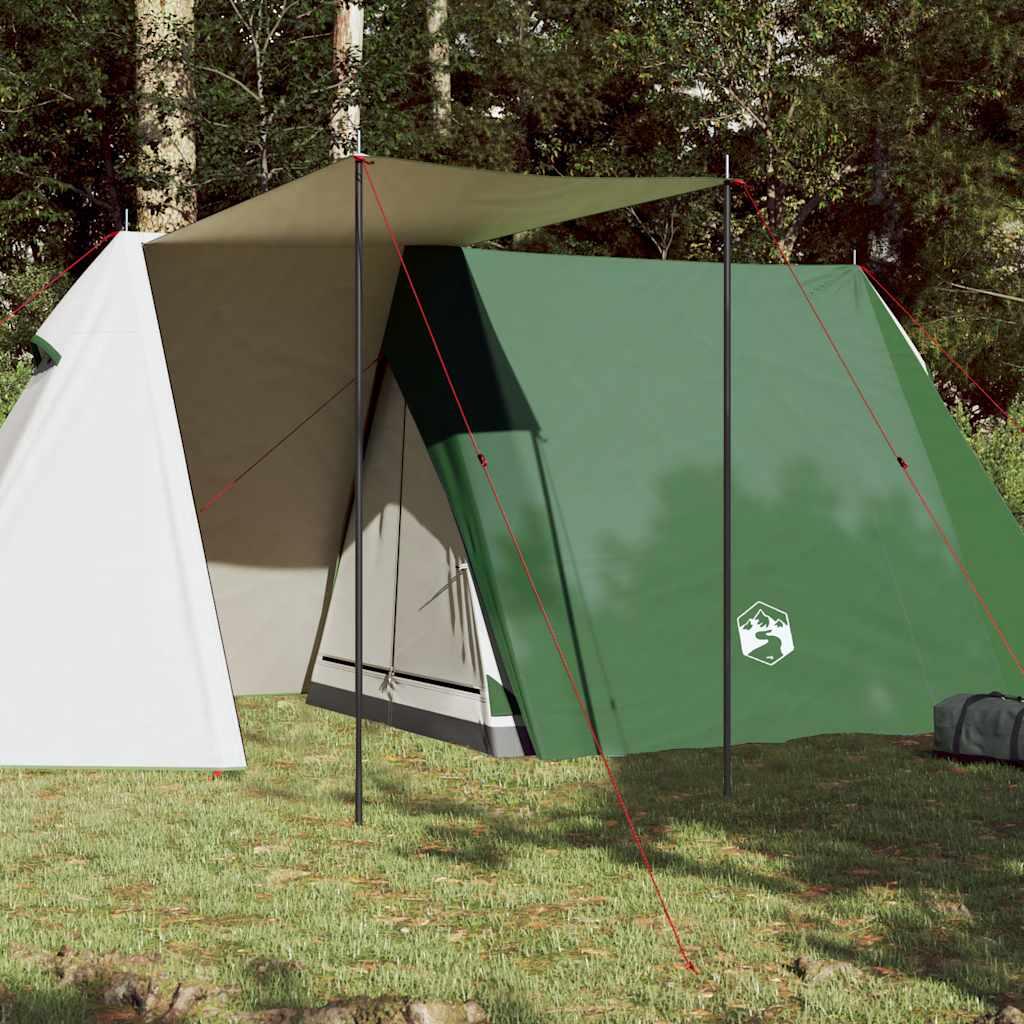 vidaXL Namiot kempingowy, 3-os., zielony, 465x220x170 cm, tafta 185T