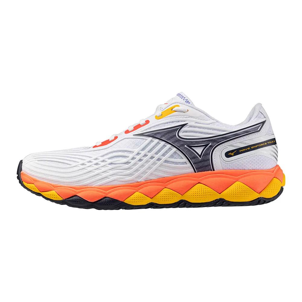 Męskie buty tenisowe Mizuno Wave Enforce Tour 2 AC White/Fiery Coral 2/Citrus EUR 40,5