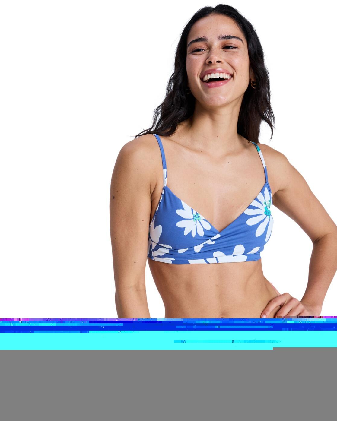 Stanik bikini typu bralette dla Kobiety PRINTED ESSENTIALS Niebieski