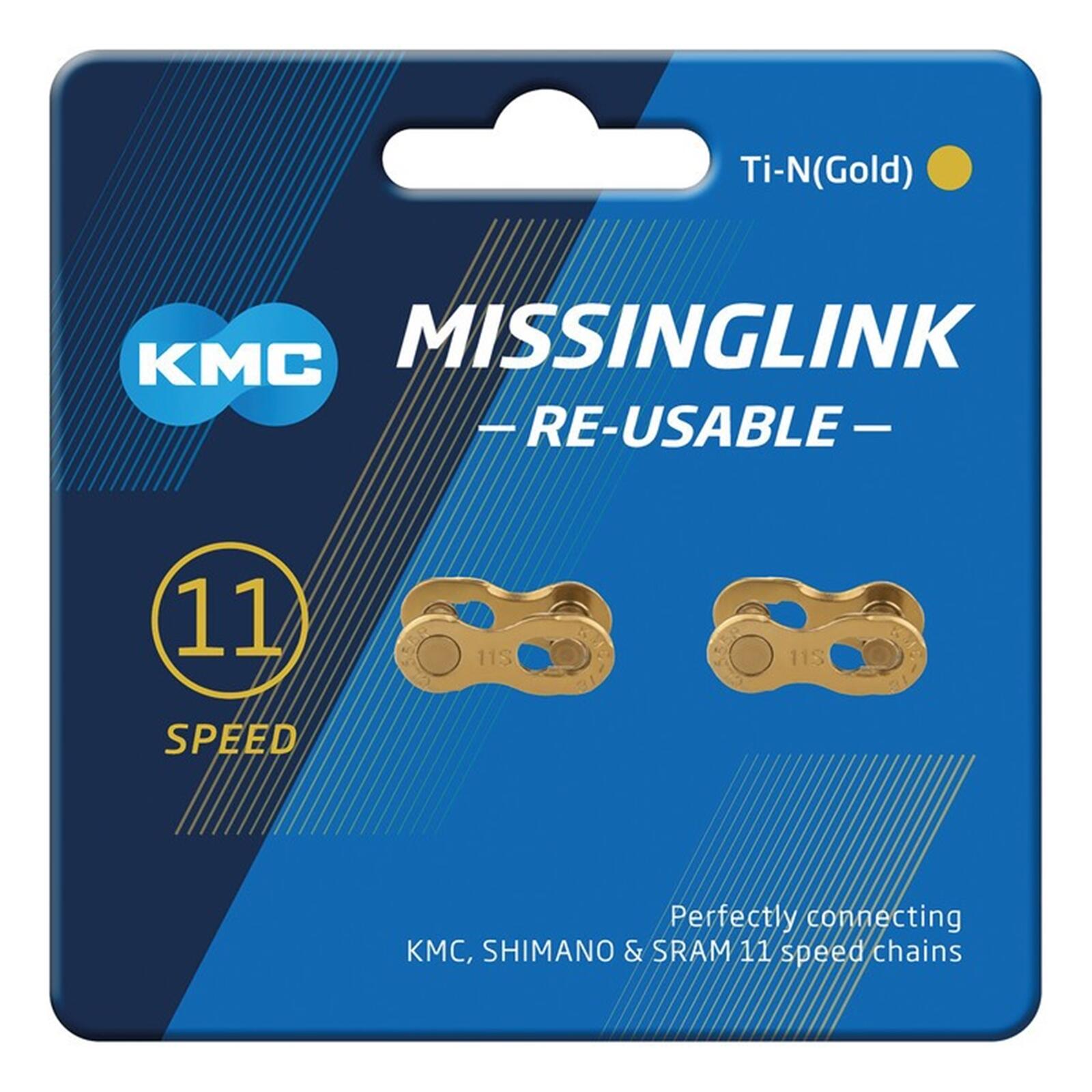 KMC 11R Ti-N Missing Link spinka Zestaw 2 Shimano/SRAM 11-rzędowa, gold 2020 Łańcuchy 240646