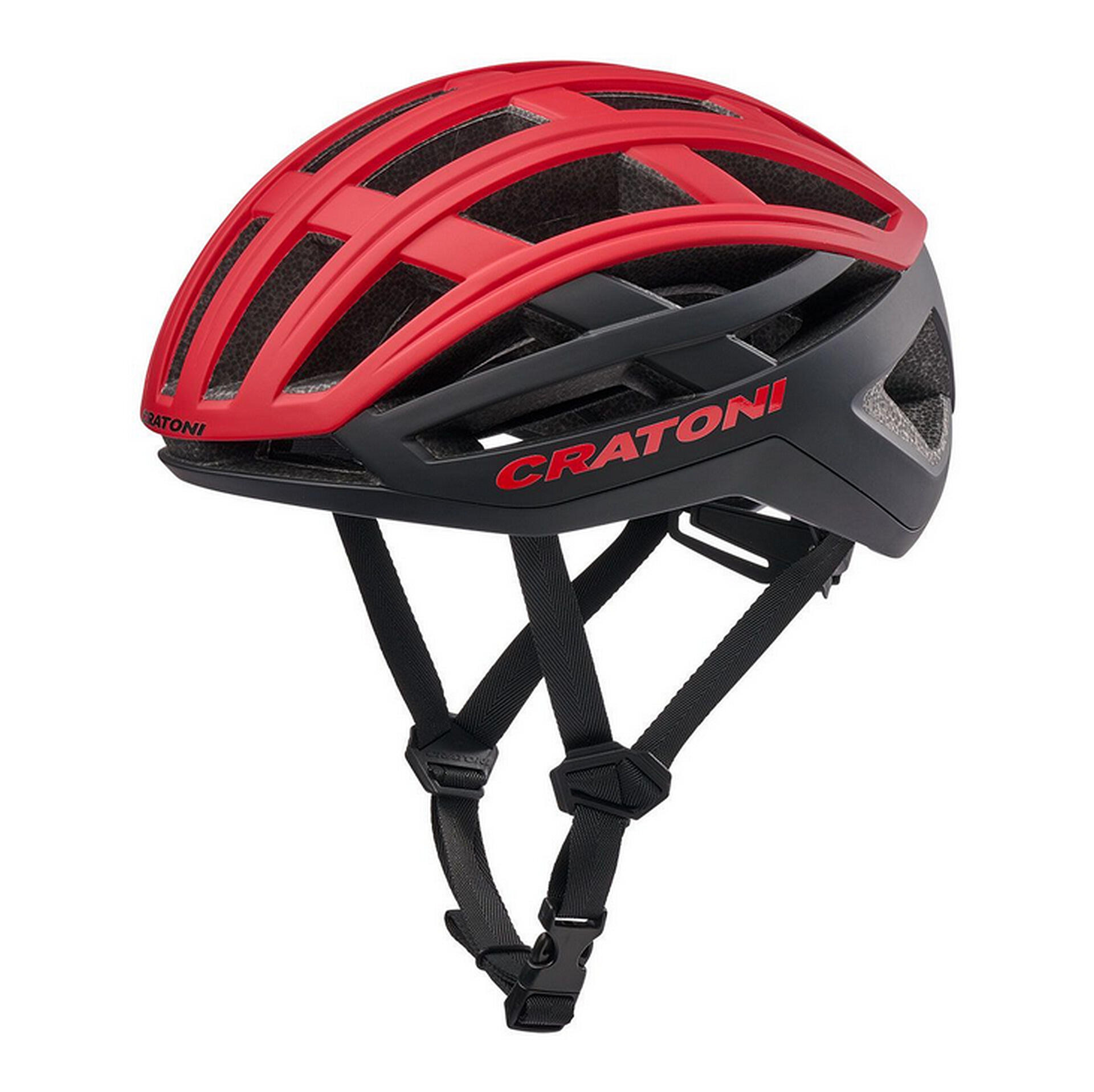Kask rowerowy szosowy/gravelowy C-AirLite, czerwono-czarny