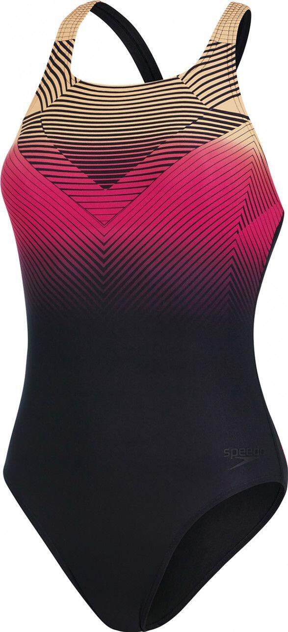 Strój Kąpielowy Speedo Digital Medalist – Czarny/Papaja/Magenta – Rozmiar 30