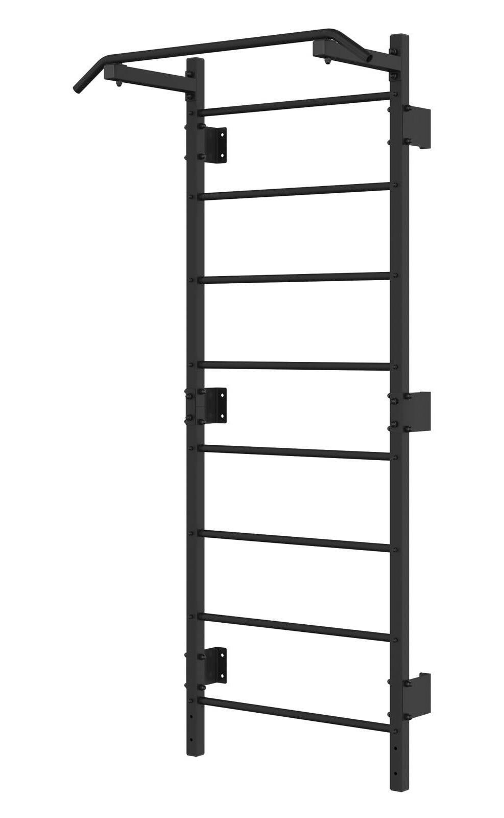Drabinka gimnastyczna metalowa UNDERFIT 228 x 115 cm z drążkiem czarna