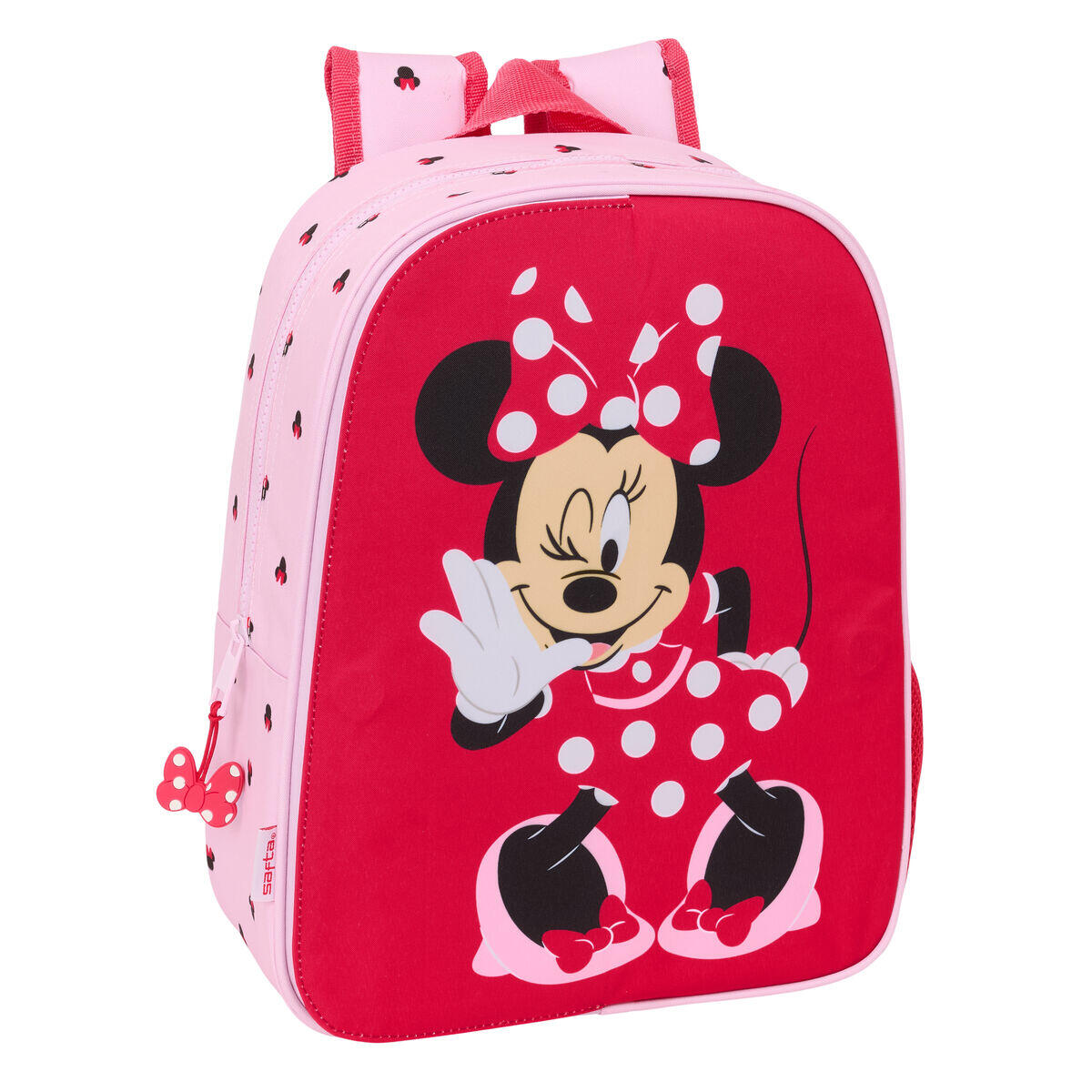Safta MINNIE MOUSE NAIVE - Plecak dziecięcy, dostosowany do wózka, łatwy do czyszczenia, idealny dla dzieci w różnym wieku, wygodny i wszechstronny, jakość i wytrzymałość, 26 x 11 x 34 cm,