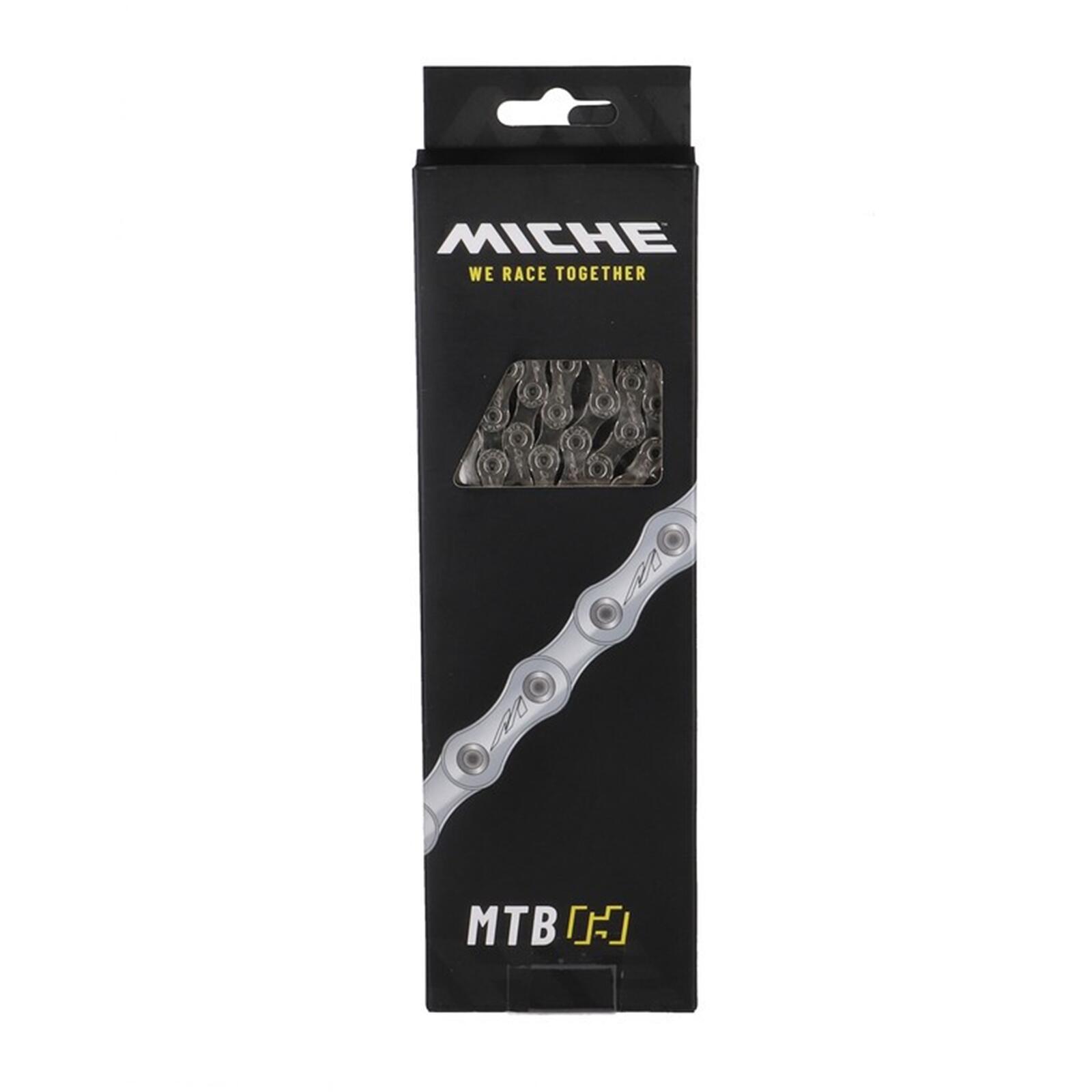 Łańcuch Miche niklowany 11 biegów 138 ogniw 5,95 mm srebrny