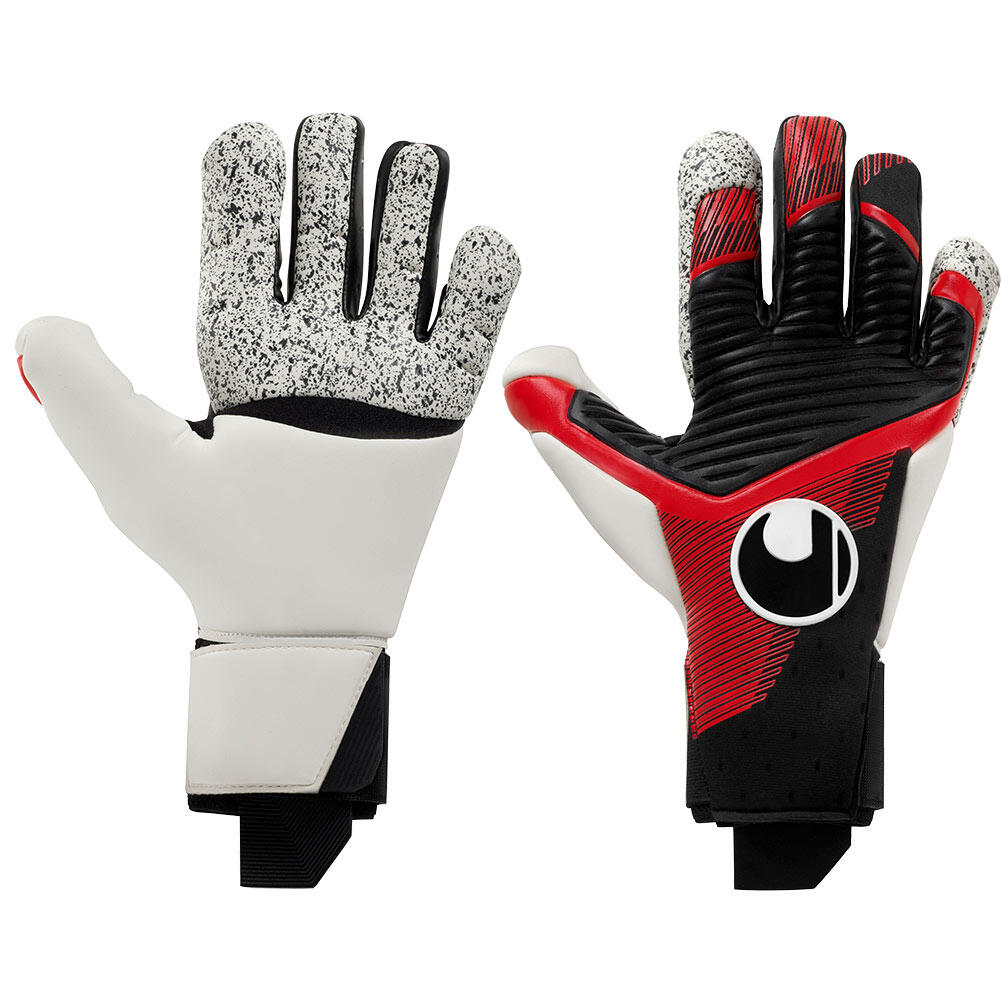 Rękawice bramkarskie uhlsport Powerline Supergrip+ Flex czarne/czerwone/białe
