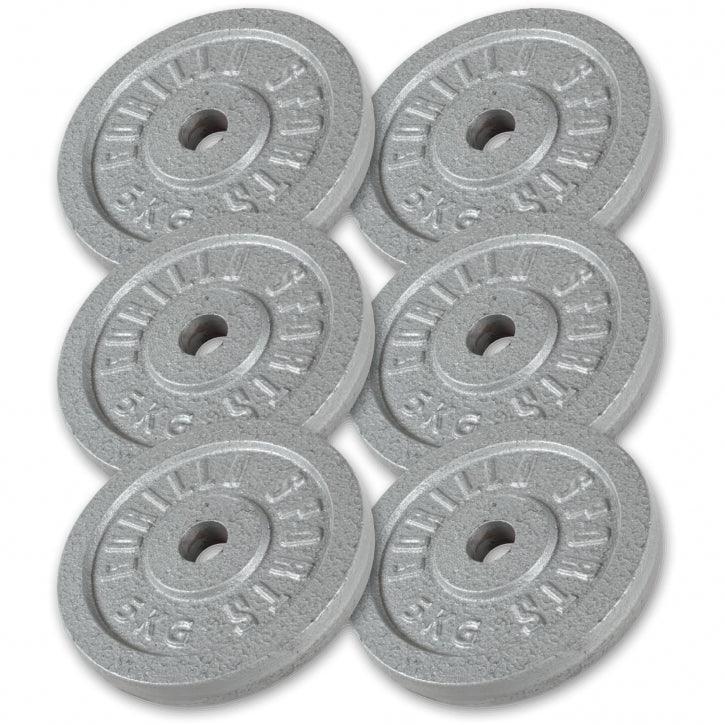 Gorilla Sports Zestaw obciążeń żeliwnych 6x5kg srebrne (100180-00002-0113)