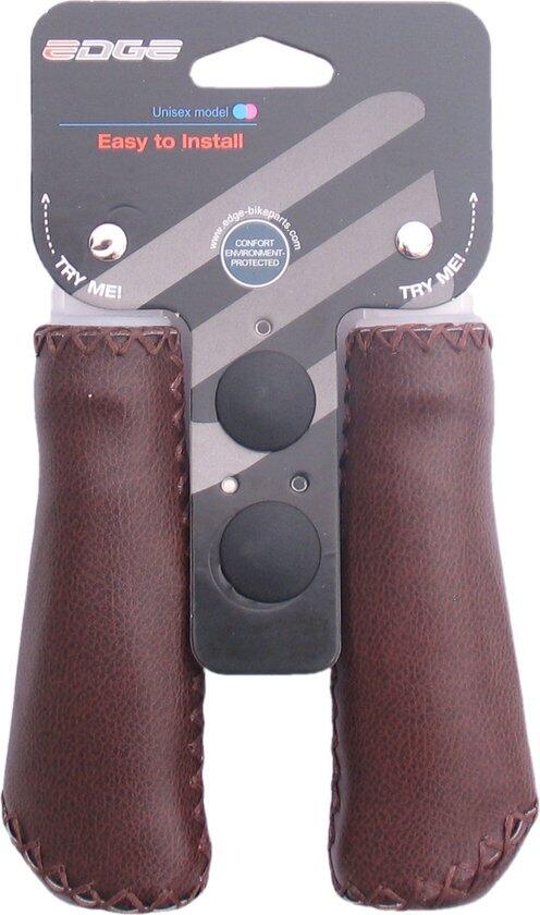 Zestaw skórzanych chwytów Edge ergonomiczny 2×135 mm ciemnobrązowy