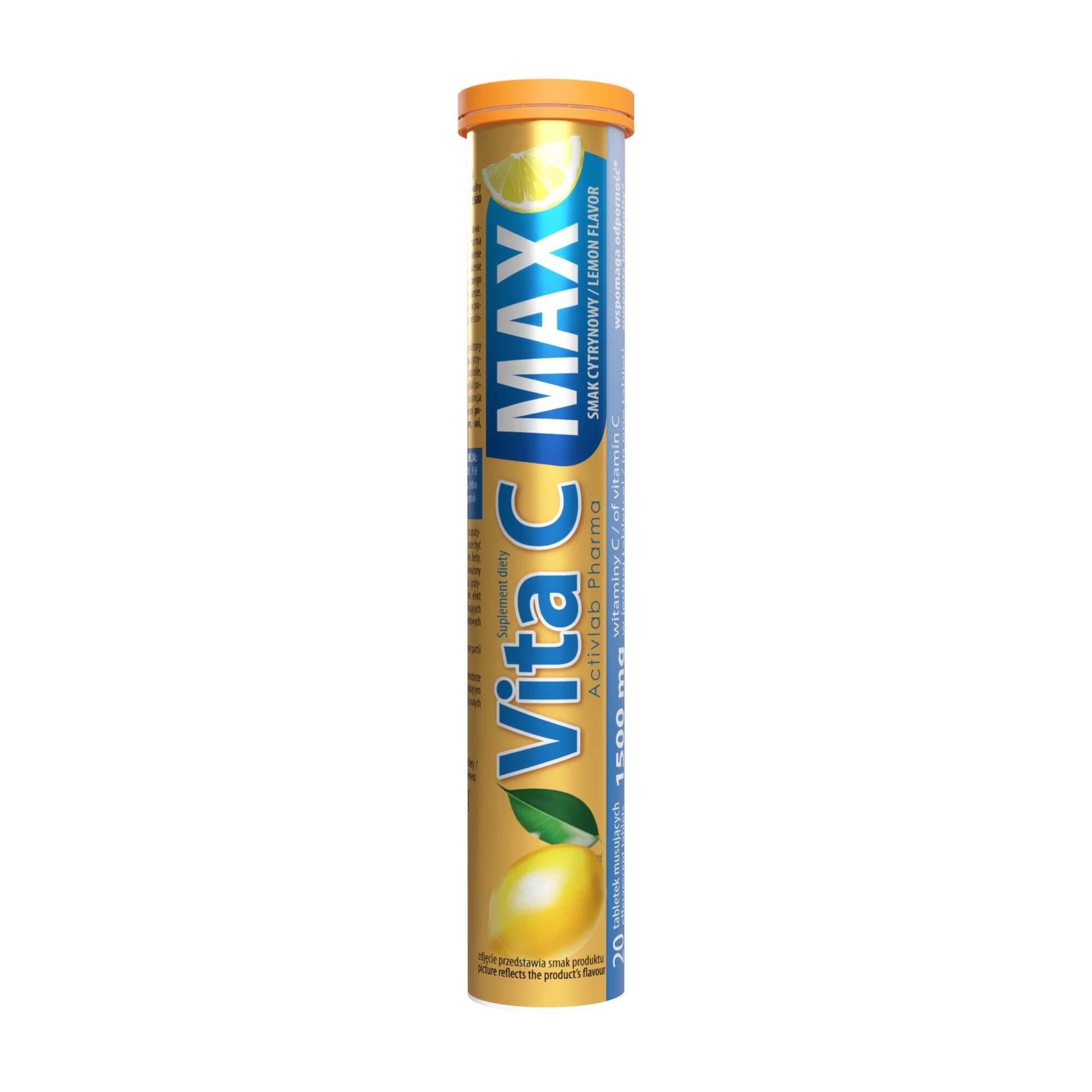 Activlab Pharma Vita C Max, smak pomarańczowy, 20 tabletek musujących