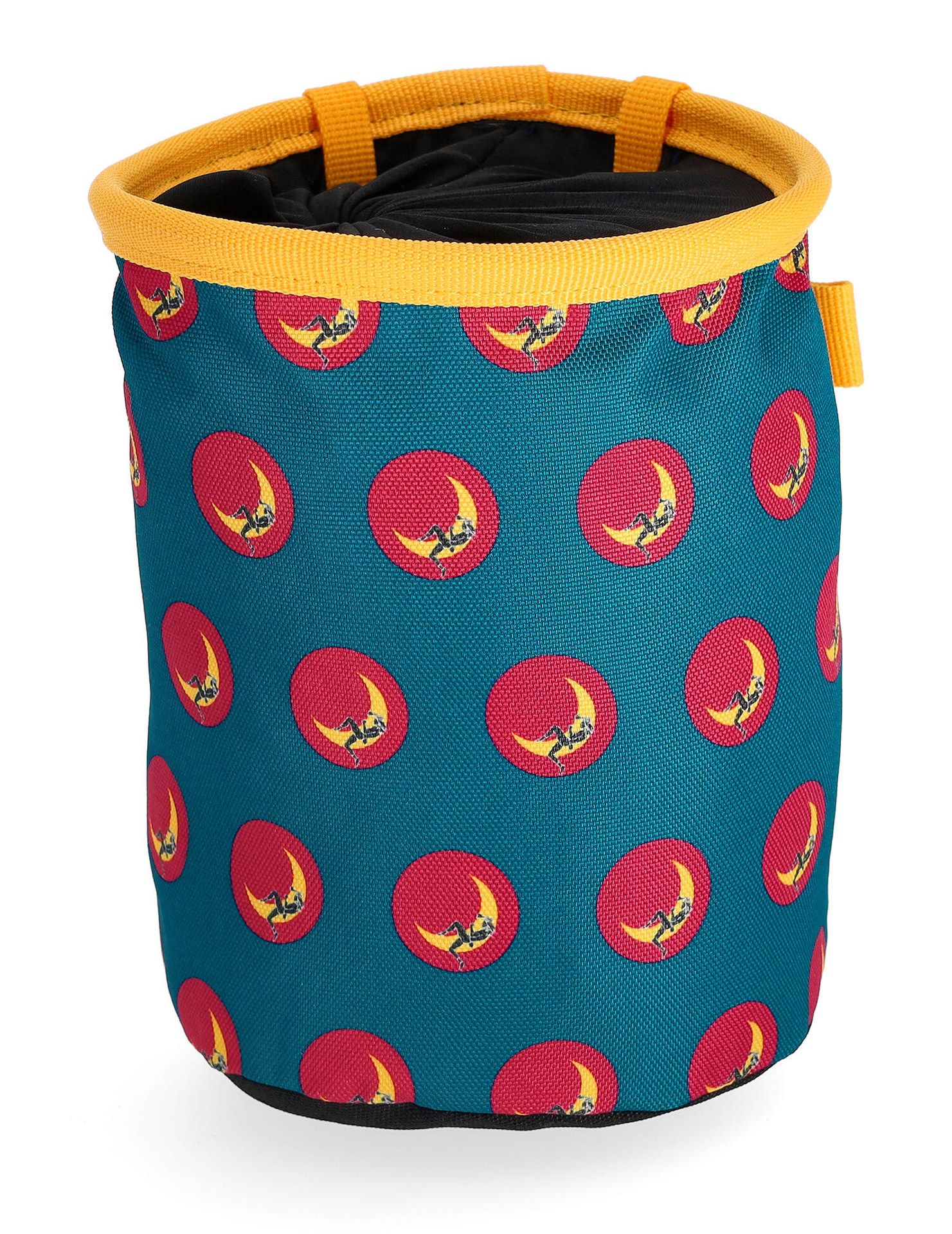 Woreczek na magnezję La Sportiva Climbing On The Moon Chalk Bag - turchese/giallo