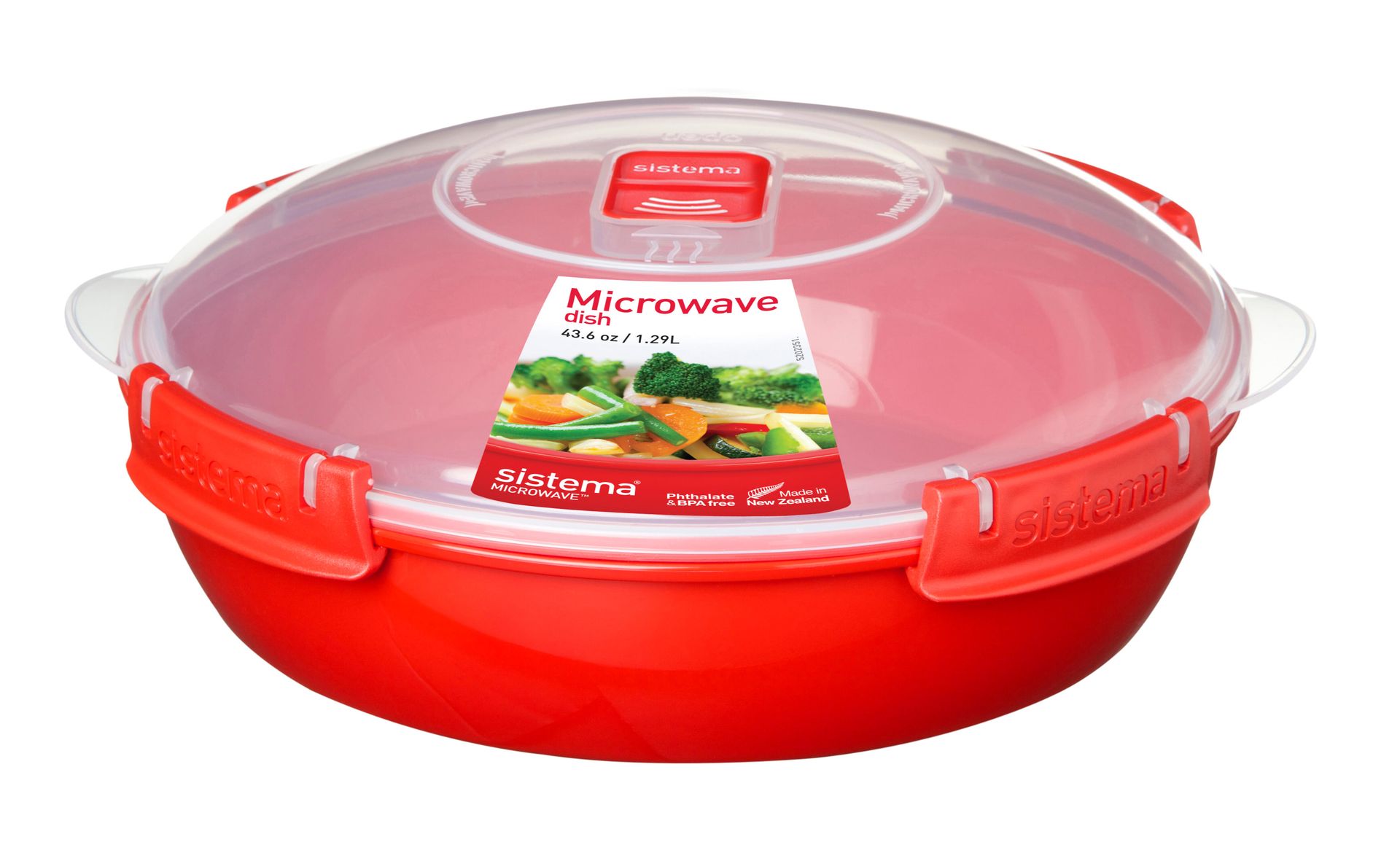 Sistema 1118 talerz do podgrzewania w kuchence mikrofalowej, pojemność 1,3 l, kolor czerwony 1118