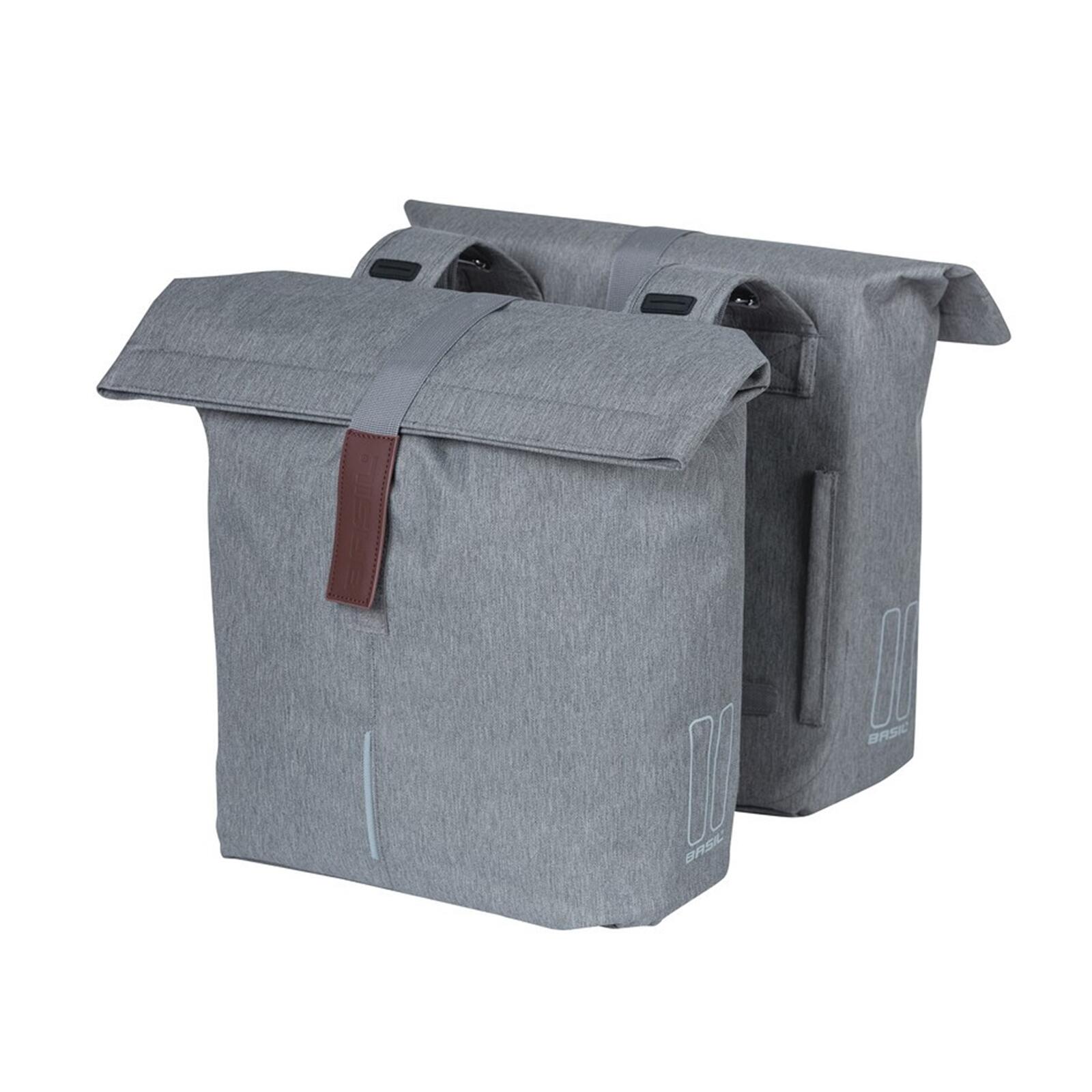 Basil City Double Pannier Bag 28-32l, grey melee 2021 Sakwy 18072