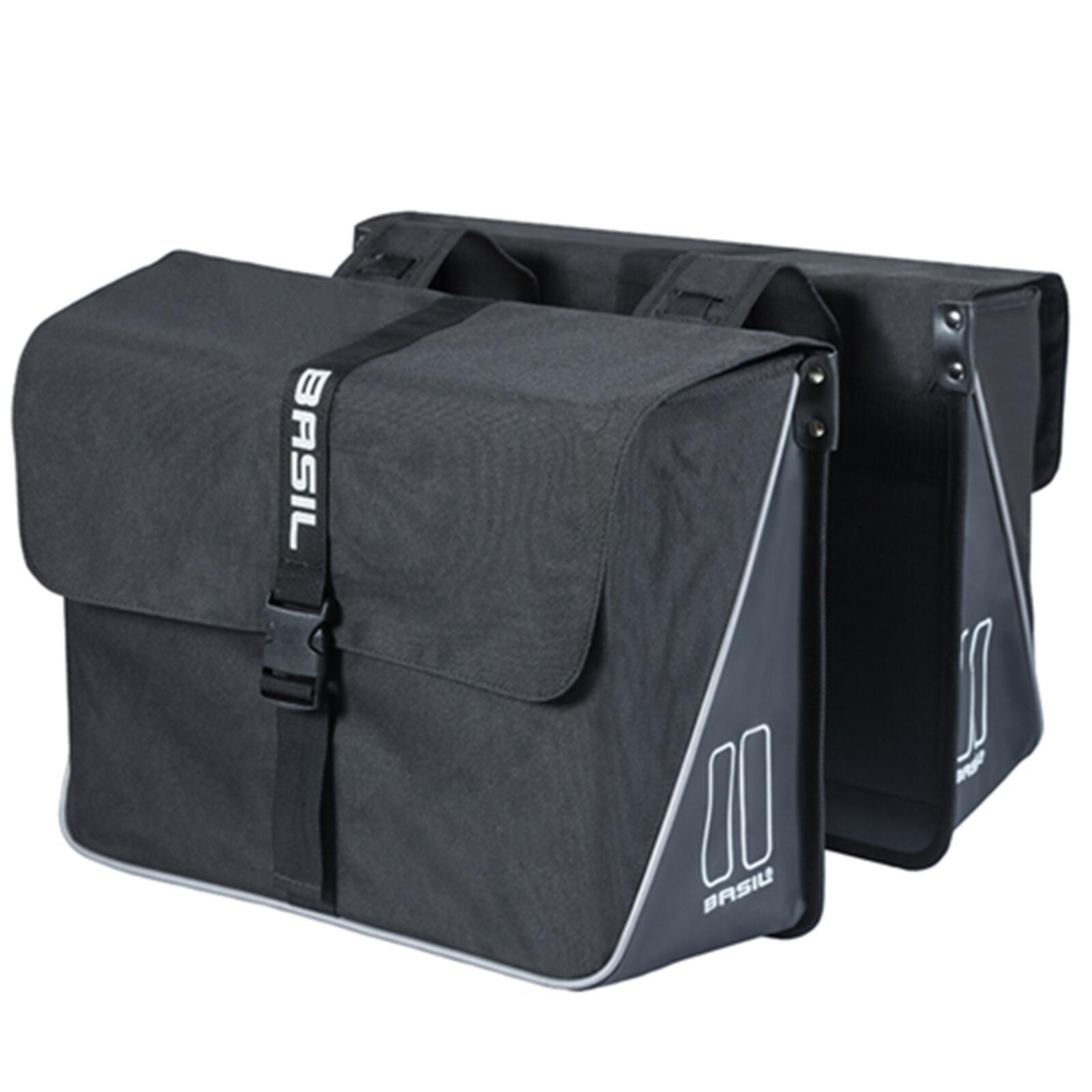 Basil Sakwa Miejska Podwójna FORTE DOUBLE BAG 35L, wodoodporna plandeka z poliestru, czarny (NEW) A-BAS-17777