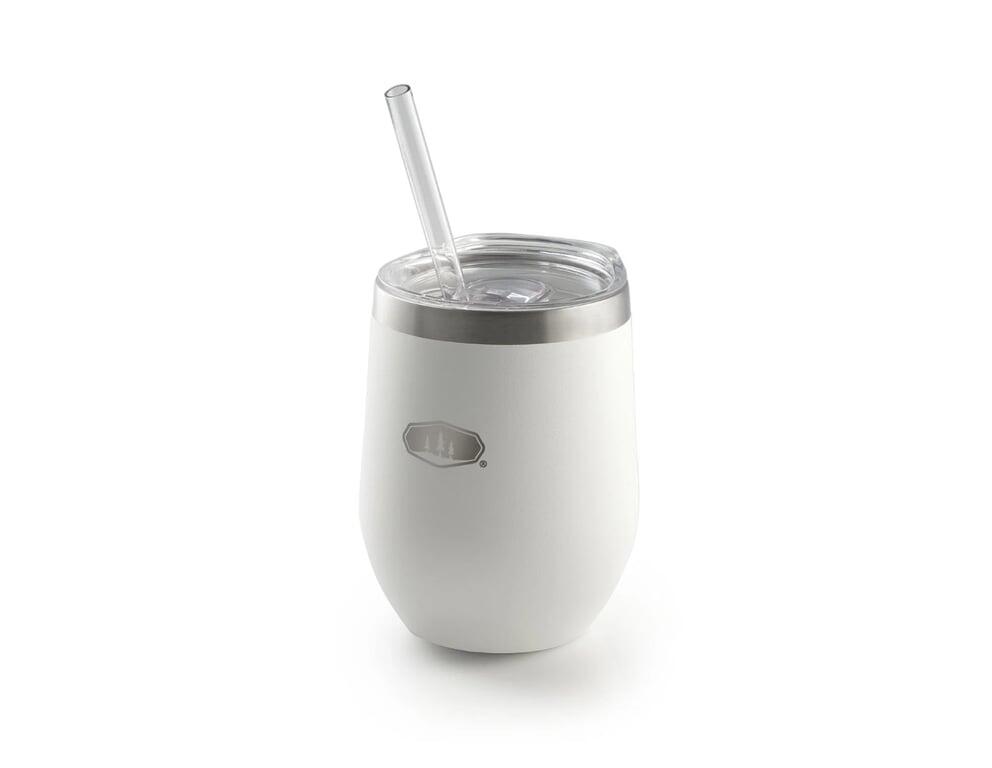 Kubek termiczny na koktajl ze słomką GSI Outdoors Glacier Stainless Tumbler 355 ml biały
