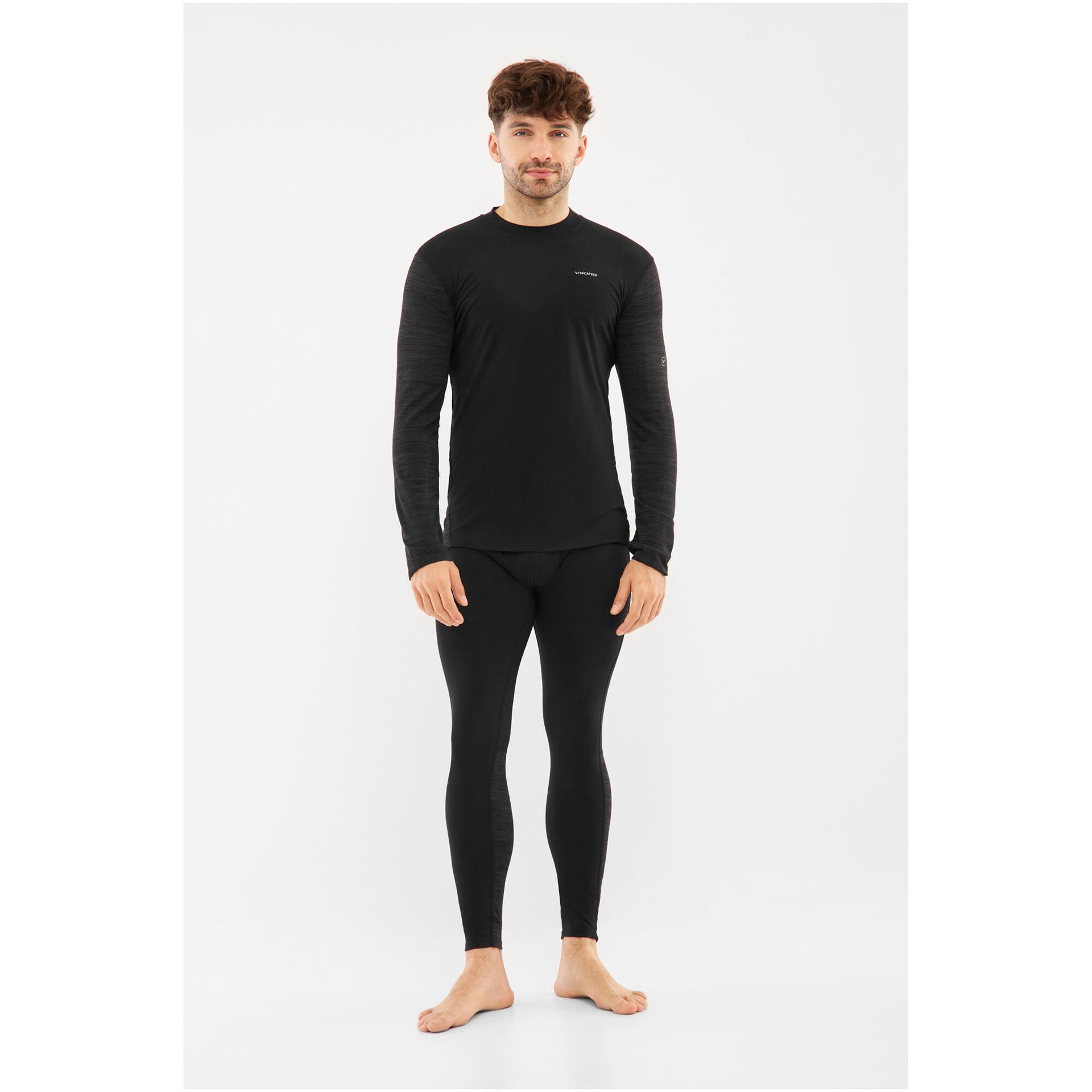 Komplet bielizny termoaktywnej męskiej z wełny merino i bambusa Viking Novena Man Set 0900 czarny L