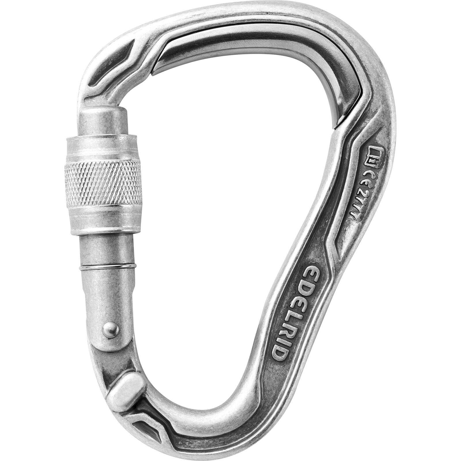 Edelrid HMS Bulletproof Screw Eco Carabiner, srebrny 2022 Karabinki zakręcane 737890001070