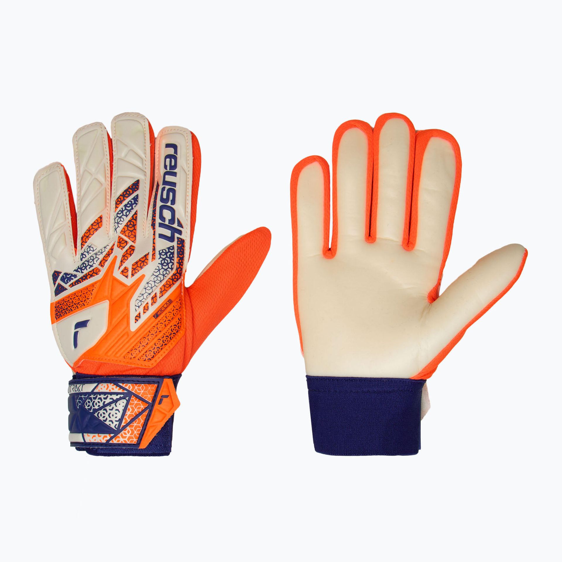 Rękawice bramkarskie Reusch Attrakt Starter Solid Junior biało-pomarańczowe 5572513 2500 - 8