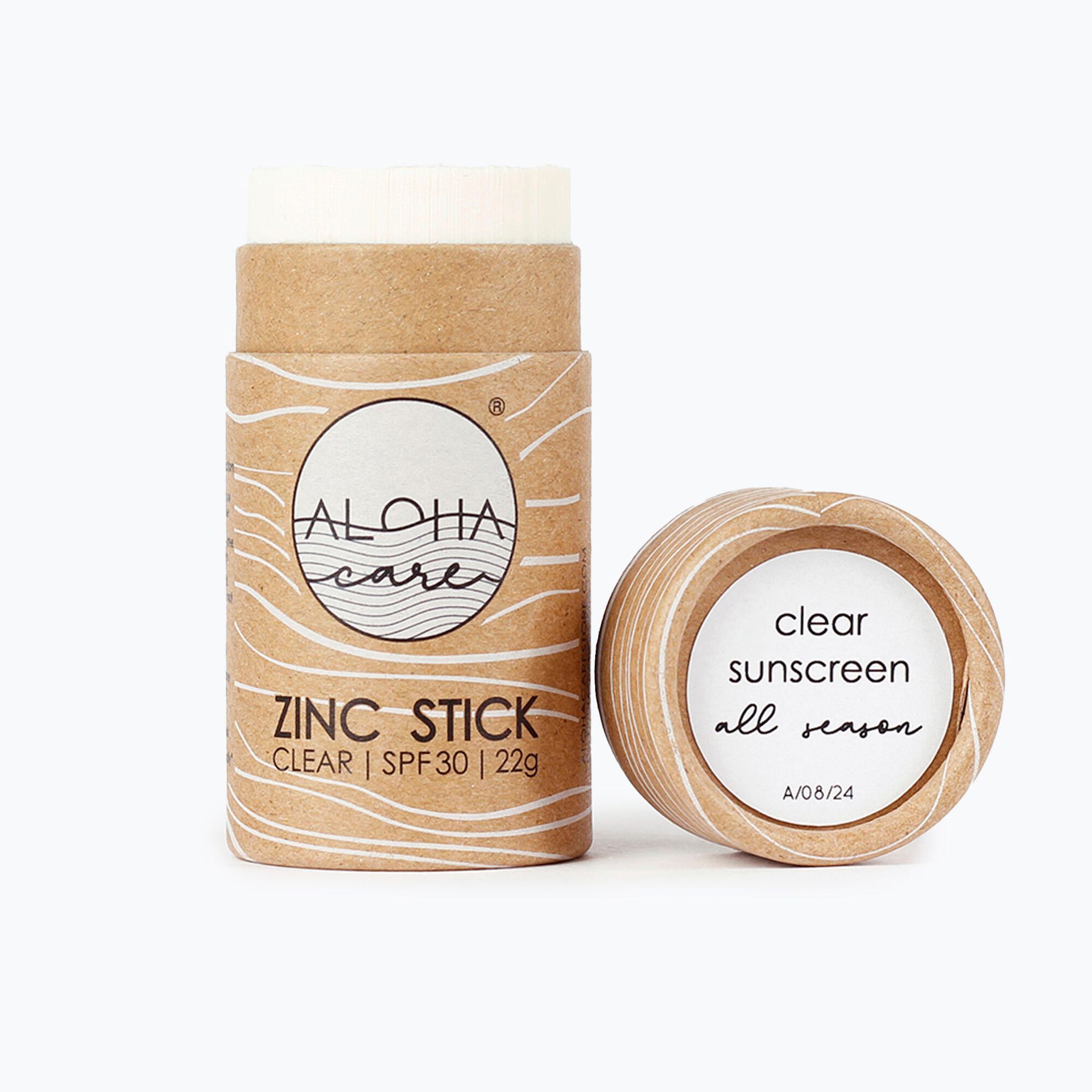 Aloha Zinc Stick SPF 30 - Sztyft Przeciwsłoneczny do Twarzy, Ust i Ciała Clear