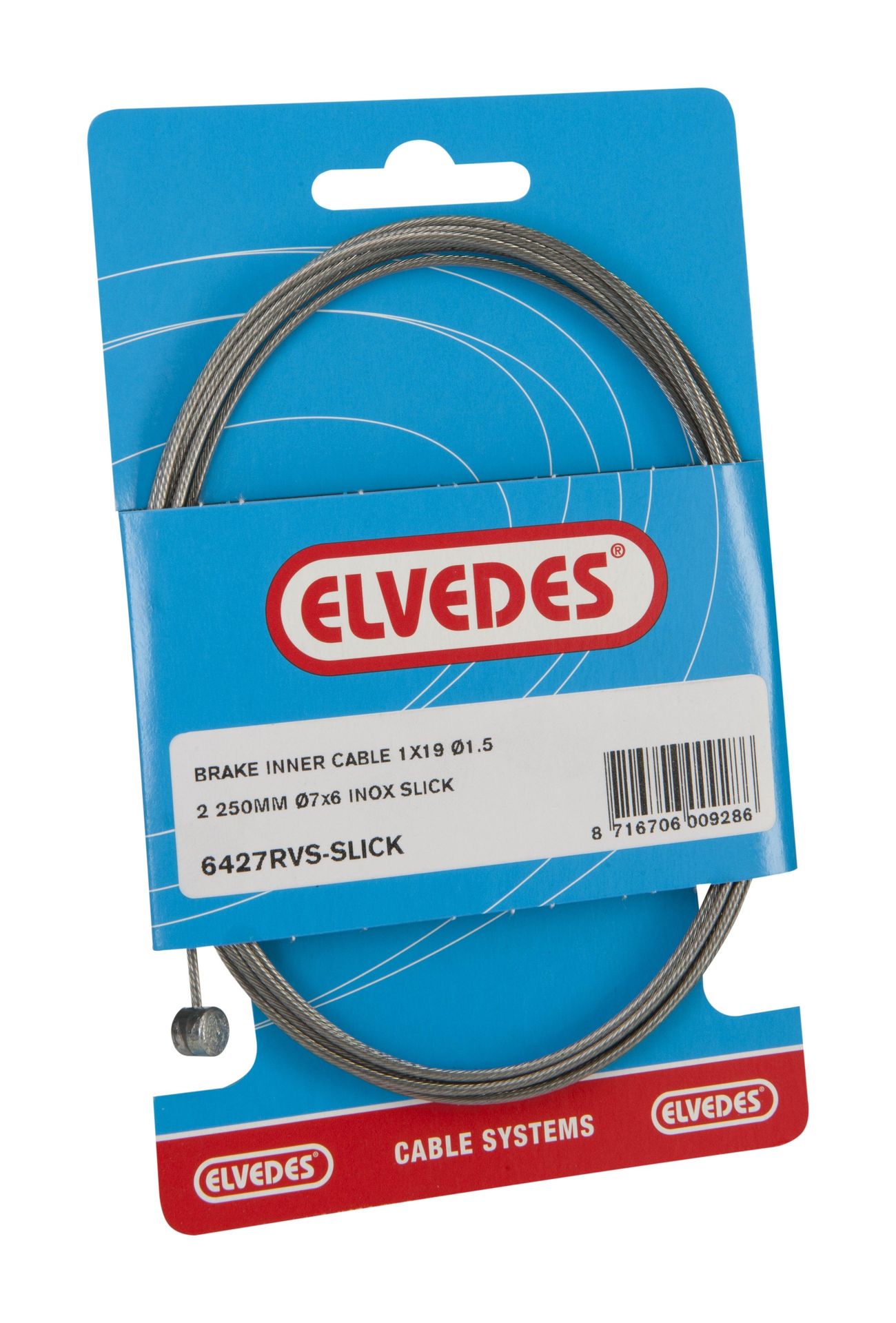 Linka wewnętrzna hamulca Elvedes 2250 mm stal nierdzewna 1,5 mm T-nippel