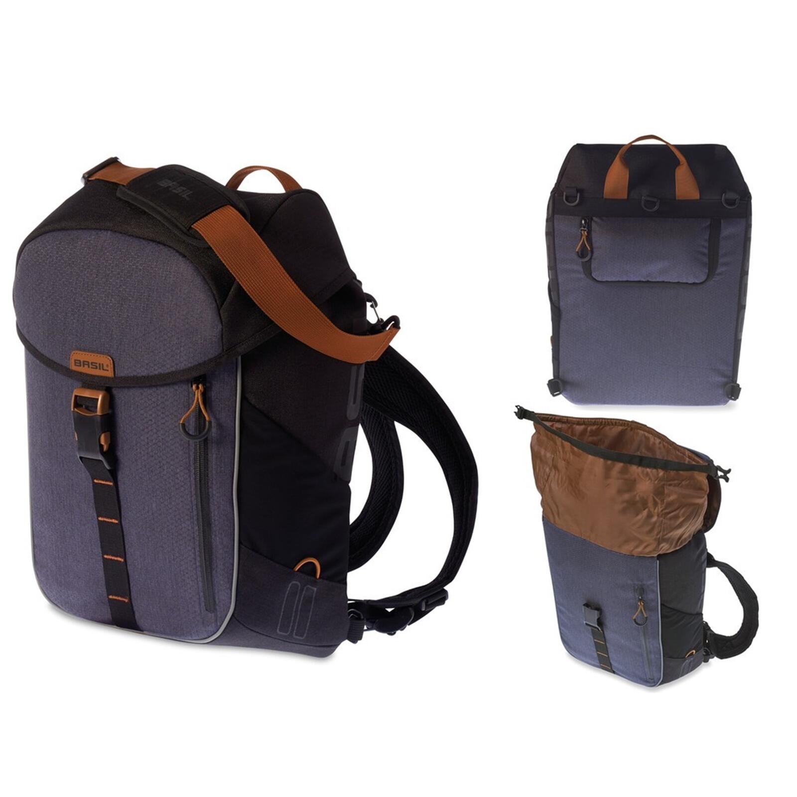 BASIL BASIL Sakwa turystyczna pojedyncza plecak MILES DAYPACK 14L mocowanie na haki wodoodporny poliester granatowa BAS-17665) BAS-17665