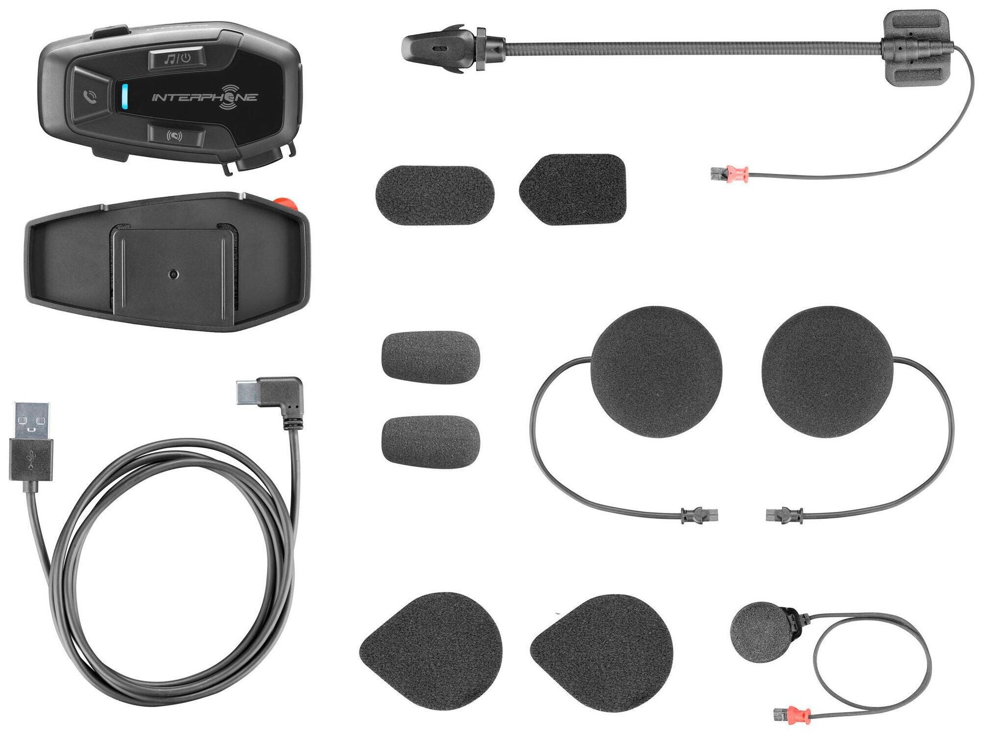 Zestaw głośnomówiący Interphone U-COM7R pro uzavřené a otevřené přilby (INTERPHOUCOM7R) Czarne
