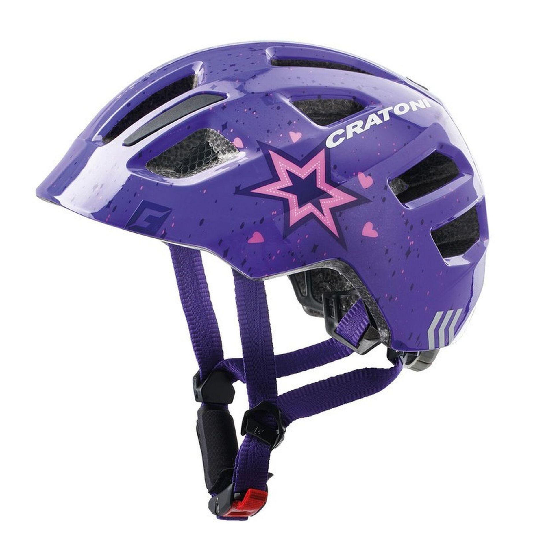 Kask dziecięcy Maxster fioletowy połysk