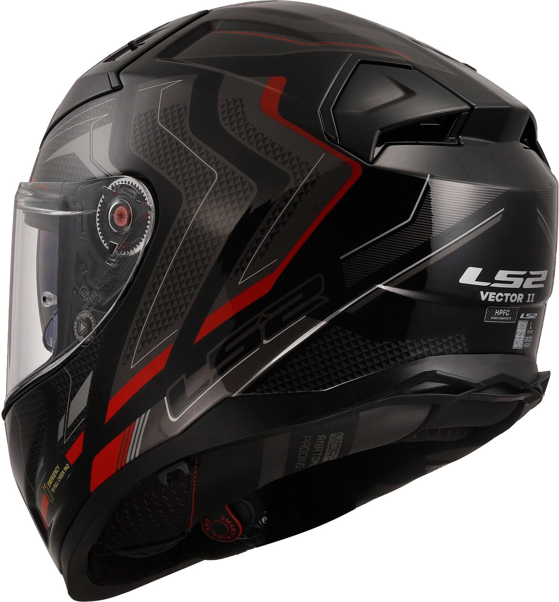 Kask integralny LS2 FF811 Vector II Alizer XXL czarny/czerwony