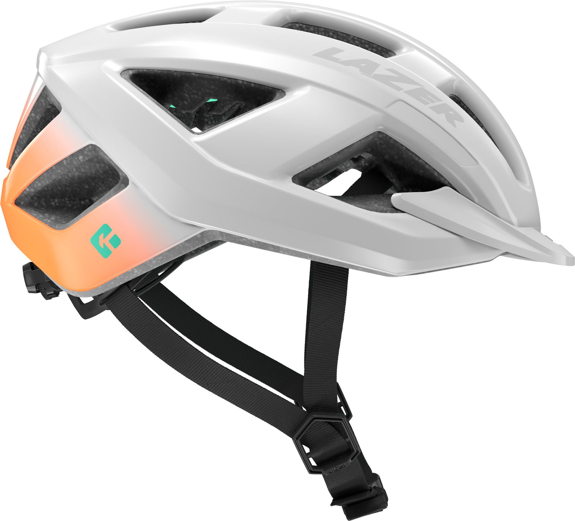 LAZER Cerro KinetiCore Biało-pomarańczowy MTB ( M)