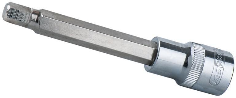KS Tools 918.1657 1/2 cala Chrome Plus Bit do śrub z łbem walcowym z gniazdem sześciokątnym klucz nasadowy, długie, 7 MM 4042146131473