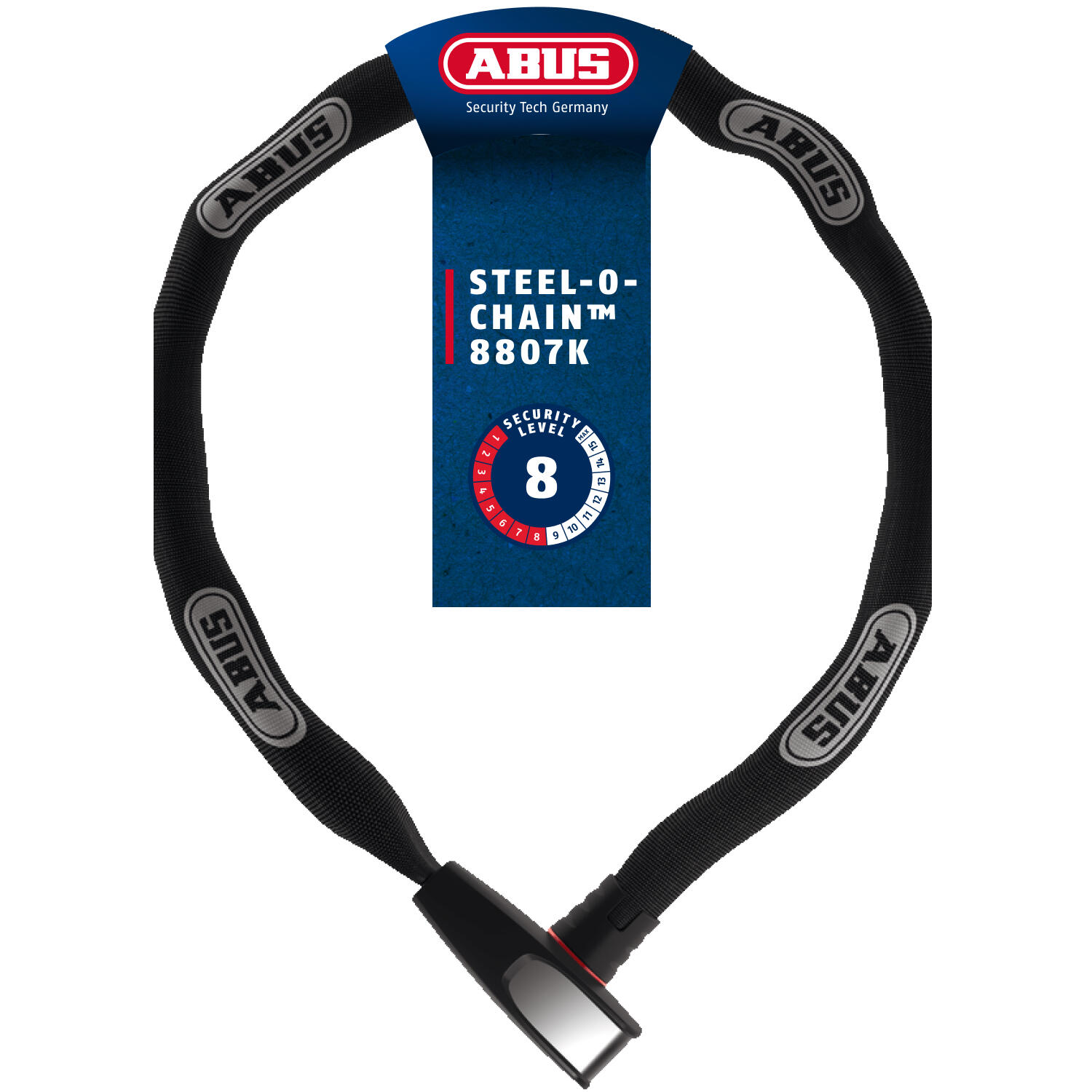 Abus Steel-O-Chain 8807 Łańcuch rowerowy z zamkiem 85cm ST2012/200/2250 2020 Łańcuchy 71195