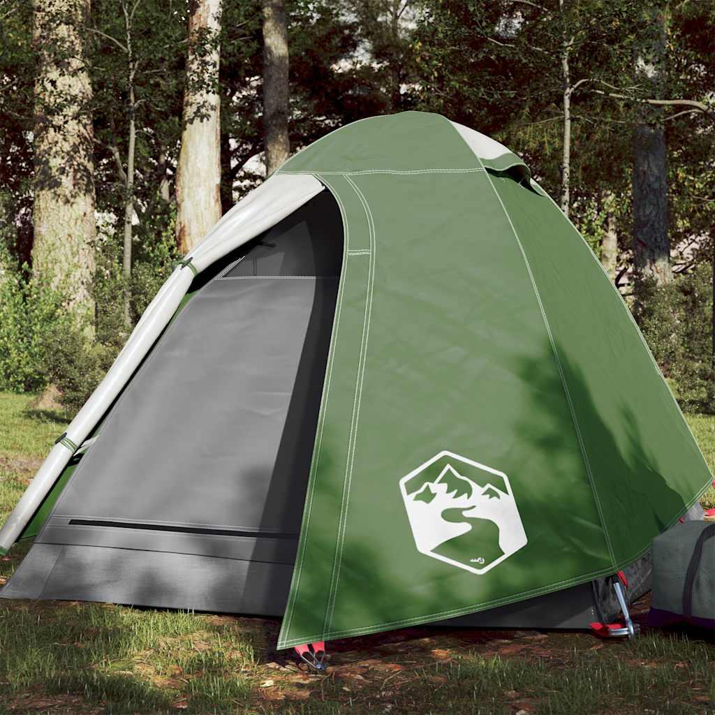 vidaXL Namiot kempingowy, 2-os., zielony, 254x135x112 cm, tafta 185T