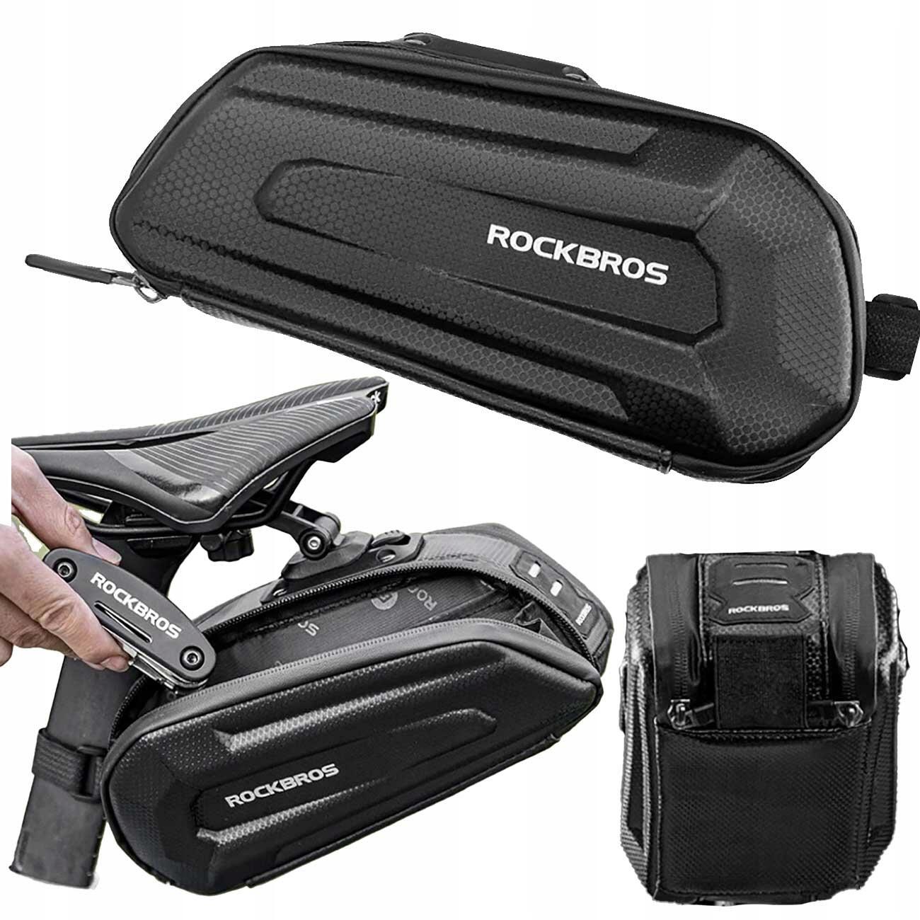 Torba rowerowa mocowana pod siodełko na zaczep szybkozłączke 1.8l - czarna ROCKBROS