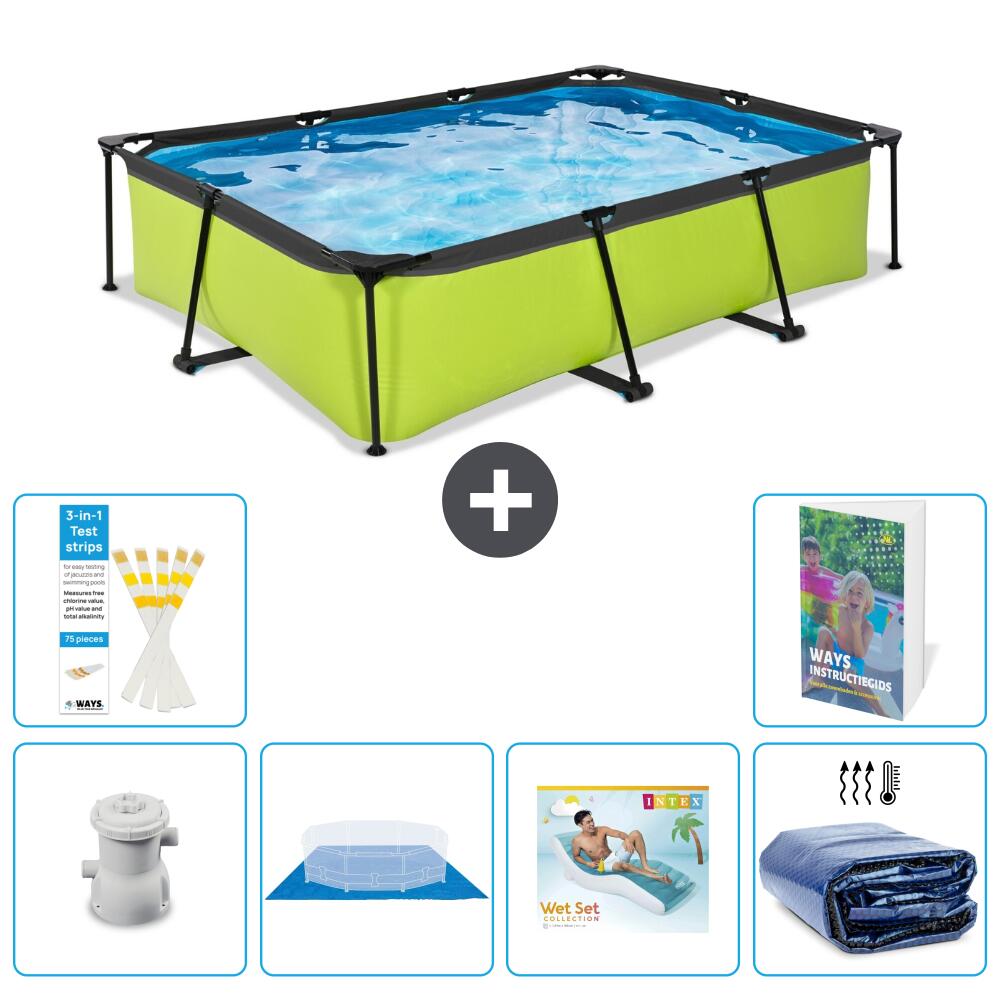 EXIT TOYS Basen Prostokątny - 300x200x65 cm - 7-częściowy S345