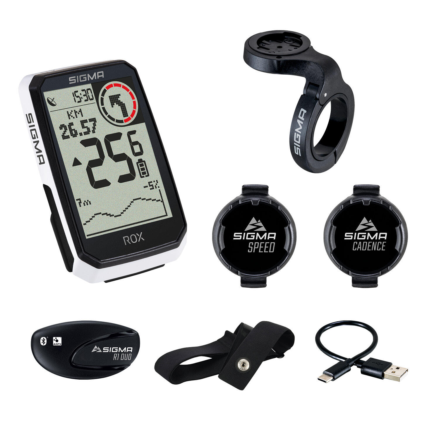 Licznik rowerowy SIGMA Rox 4.0 Endurance Sensor Set Czarny Podświetlany