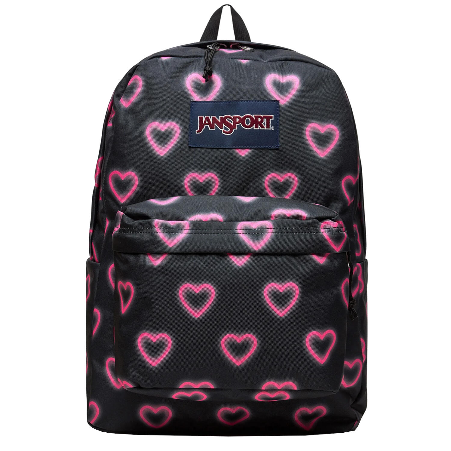 JanSport SuperBreak One, Duży plecak, 42 x 32 x 14 cm, Happy Hearts Black, Czarny