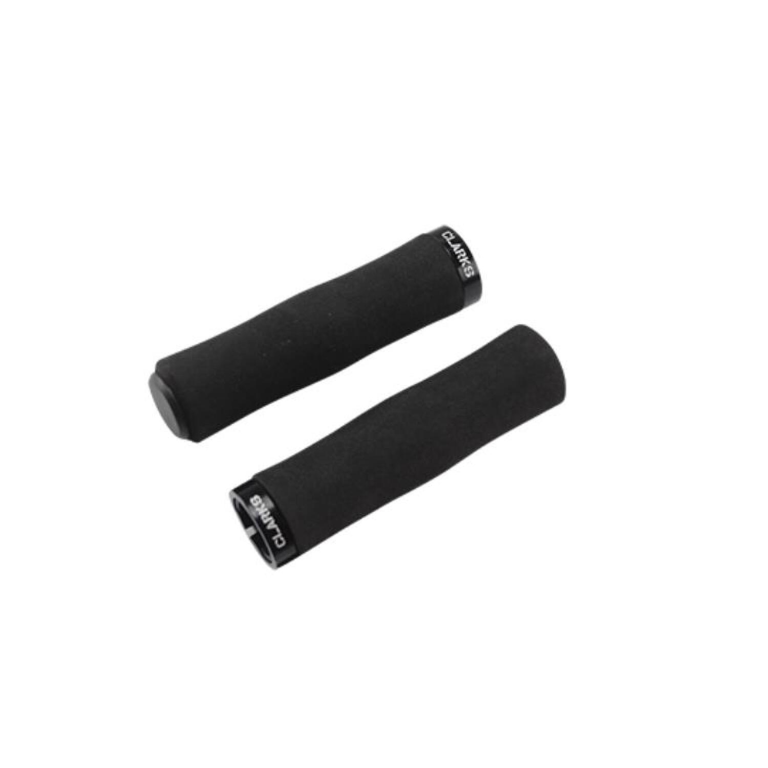 CLARKS Chwyty kierownicy CLARK'S CLO-224 LOCK-ON 130mm neoprenowe piankowe czarne, 1 klamra czarna aluminiowa A-CLA-CLO-224