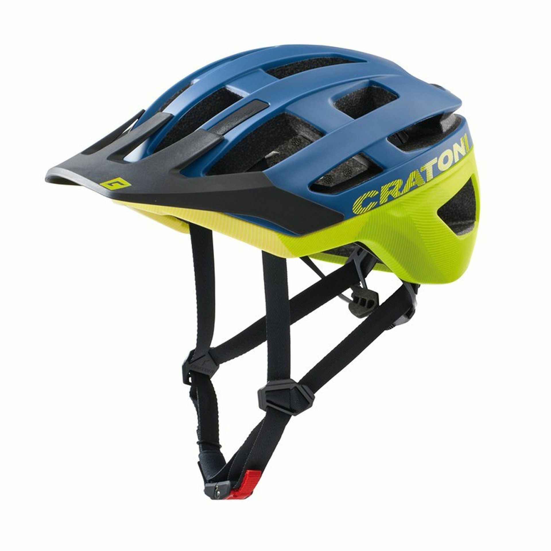 Cratoni Helmets Helmets Unisex AllRace kask rowerowy, dla dorosłych, niebiesko-żółty, M-L 56-61