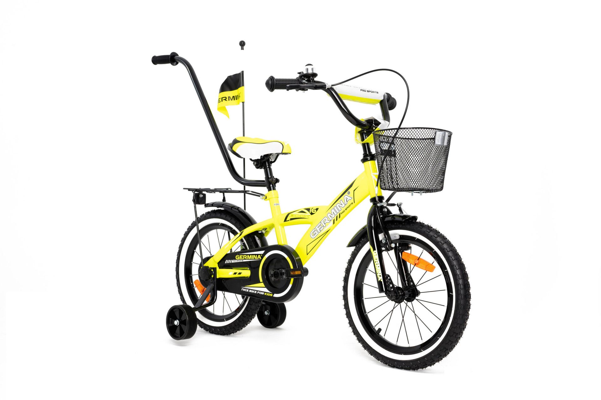 Rower dziecięcy GERMINA BMX 16 cali dla chłopca Żółty