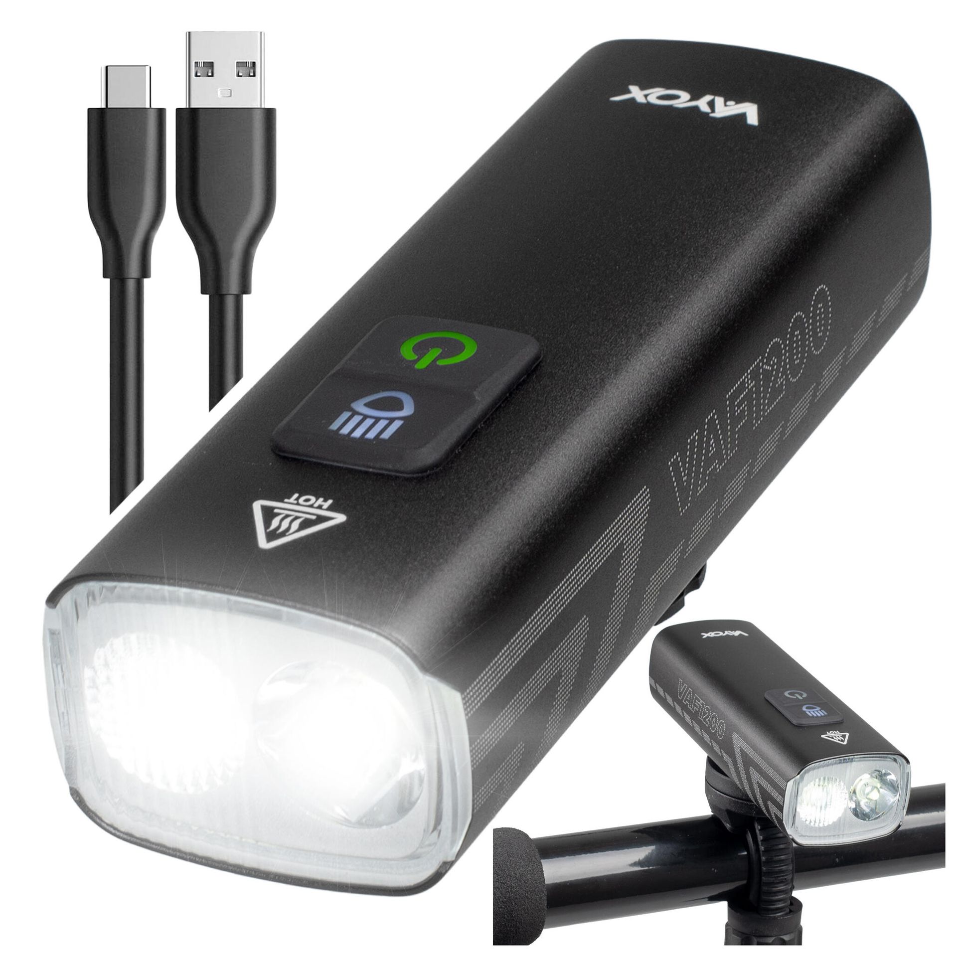 Lampka rowerowa przednia Vayox VAF1200 1200lm akumulatorowa USB-C