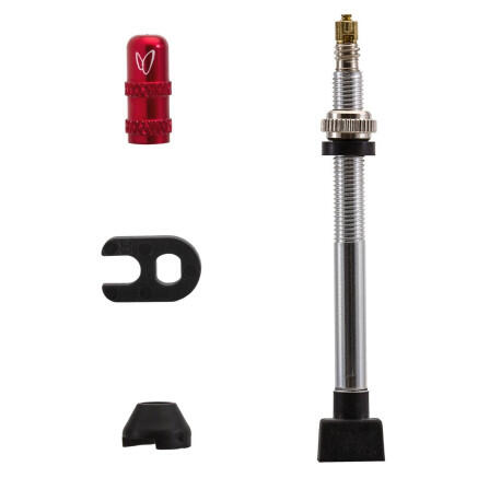 Unbekannt Zawór Caffe Tubeless-70 MM LG. 2 szt. (zestaw) i zaworem Presta-klucza (1 sztuki) EMCHCV702_Argent