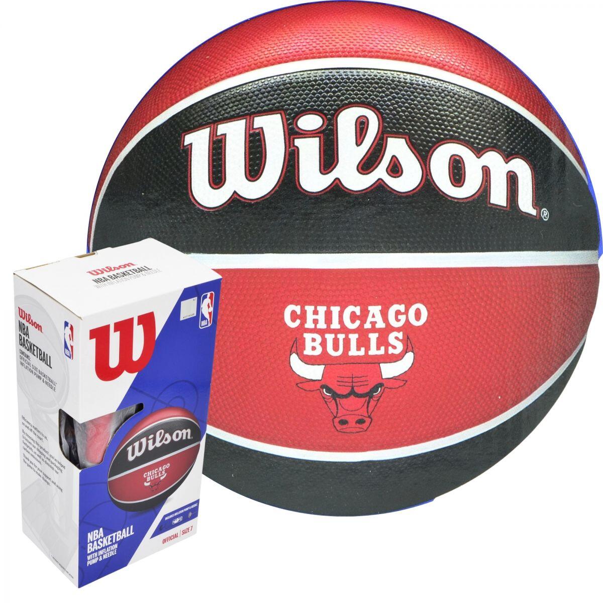 Piłka do koszykówki Wilson NBA Chicago Bulls z pompką i kartonem