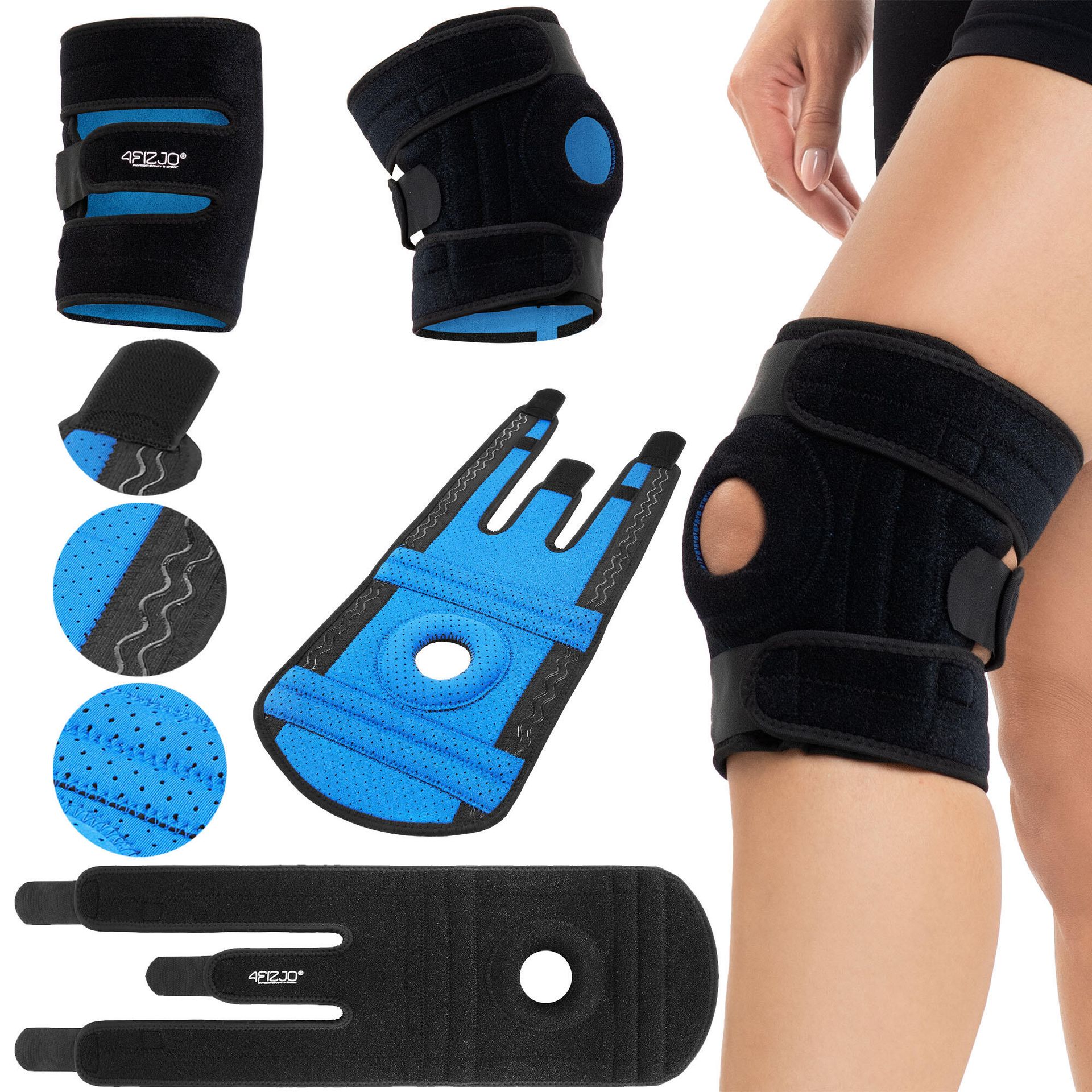 Stabilizator, orteza stawu kolanowego i rzepki KN03UNI 4FIZJO, uniwersalna