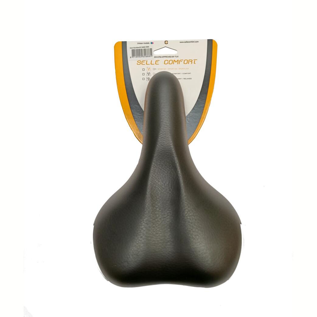 Selle Comfort Ride siodełko rowerowe czarne z białymi osłonami
