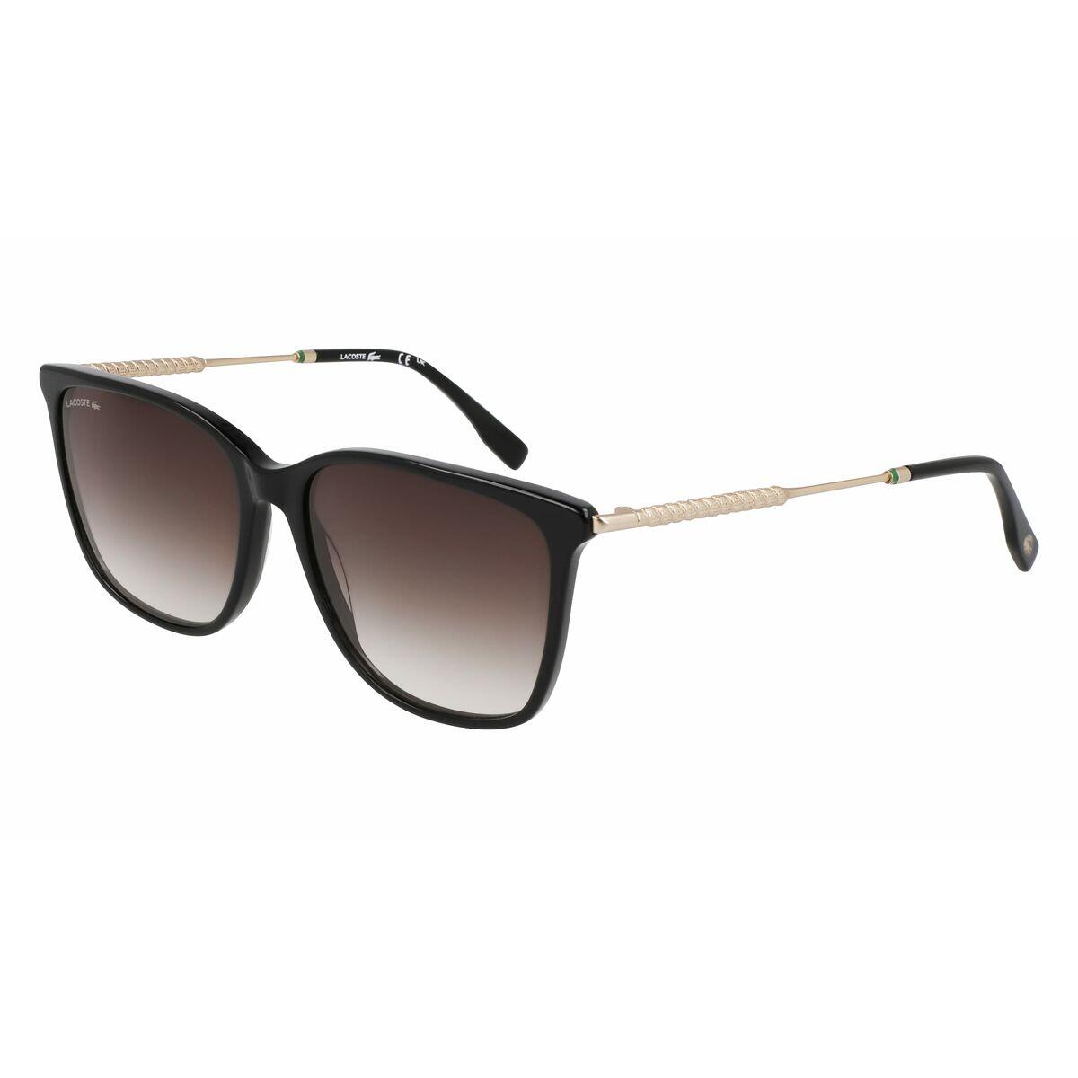 Lacoste Damskie okulary przeciwsłoneczne L6016S, czarne, jeden rozmiar, Czarny, Rozmiar uniwersalny