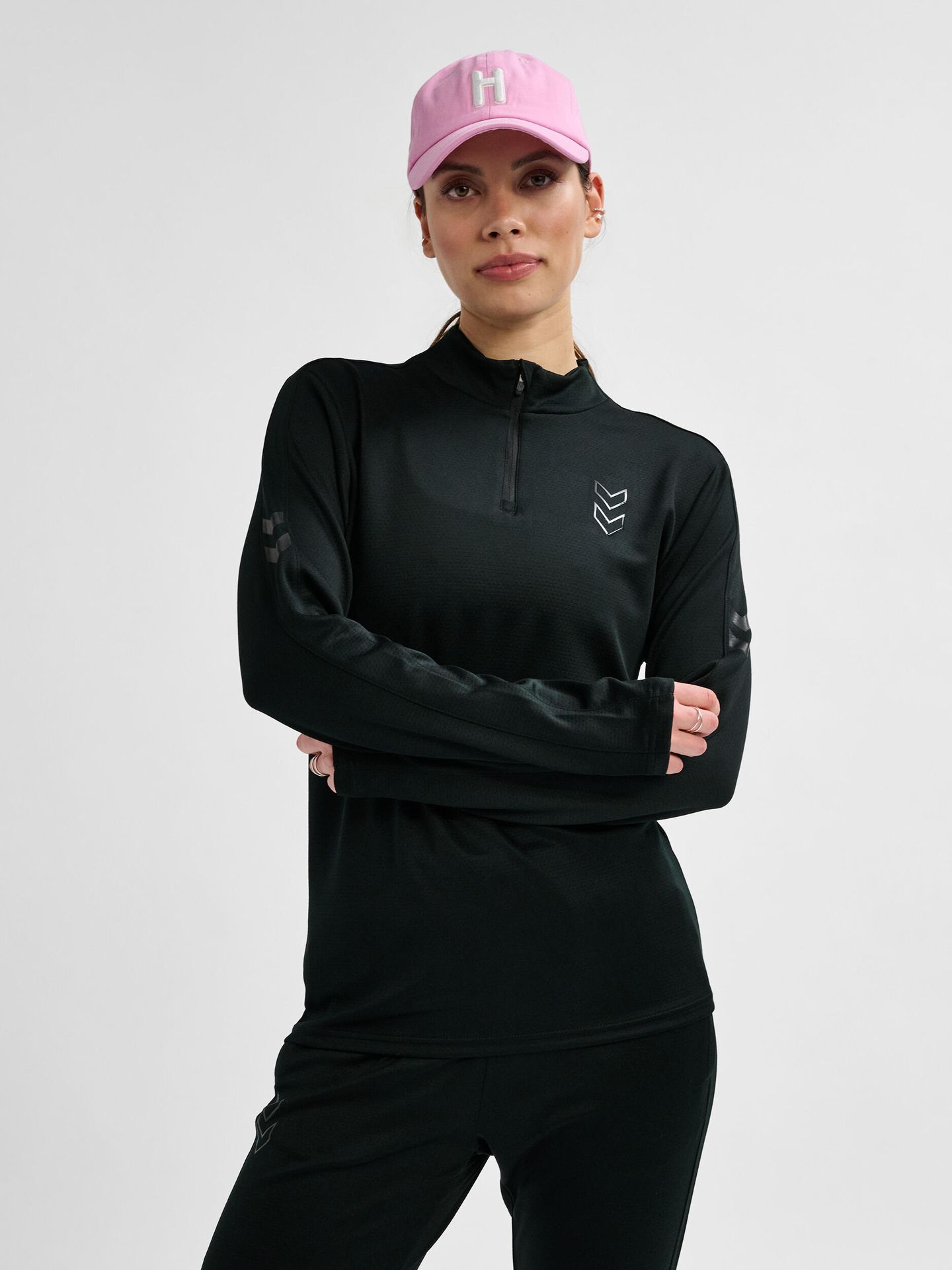 Damski top treningowy z zamkiem błyskawicznym 1/2 Hummel Active PL