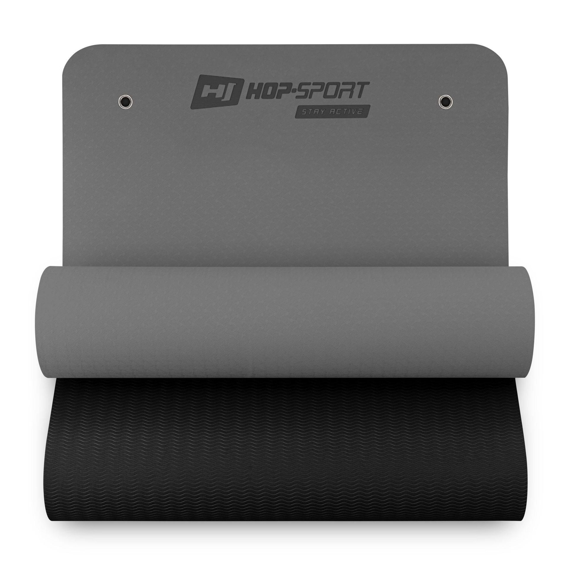 Hop-Sport Mata fitness TPE z otworami 0,8cm - szara 34765